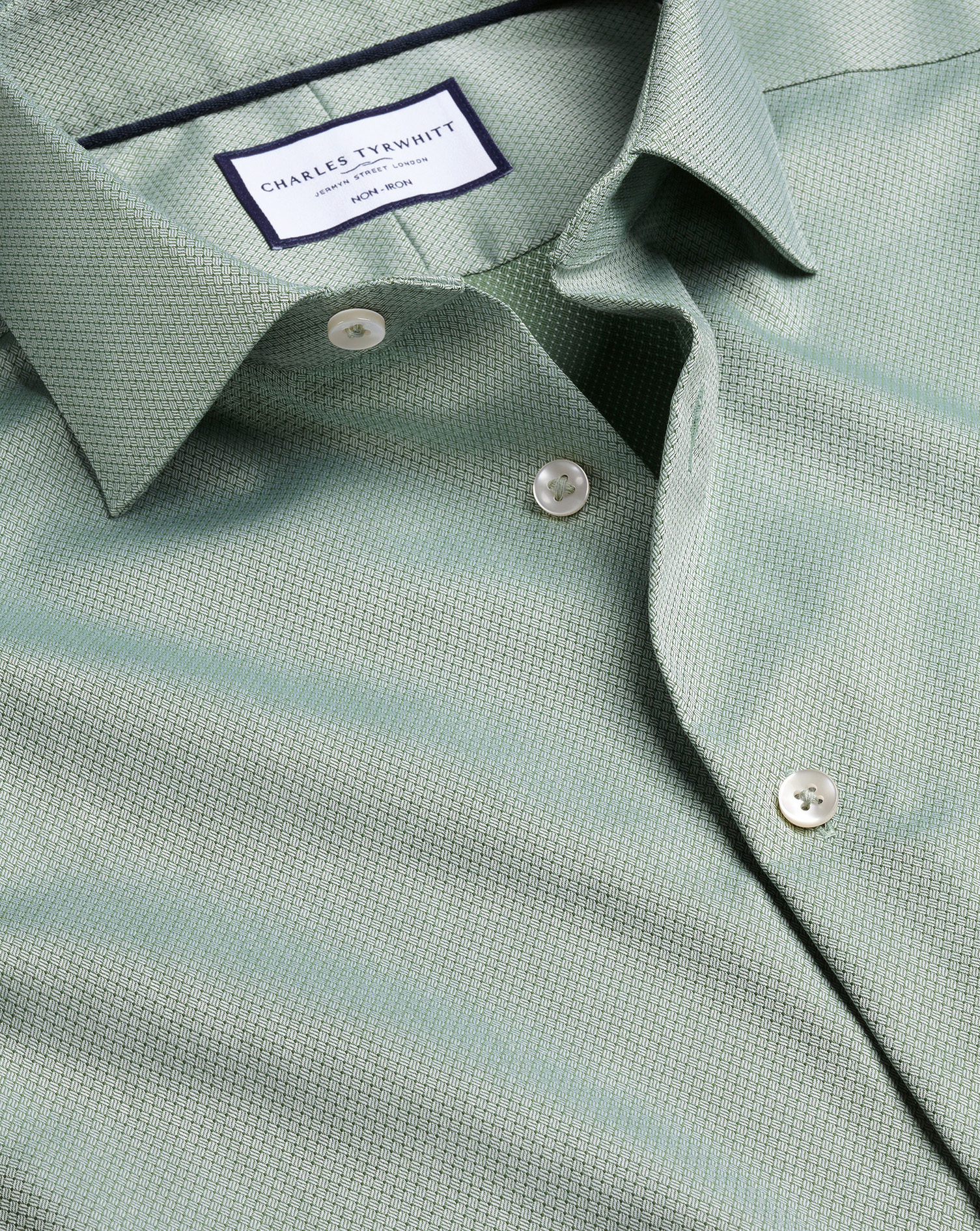 Non-Iron Stretch Texture Shirt  - Light Green