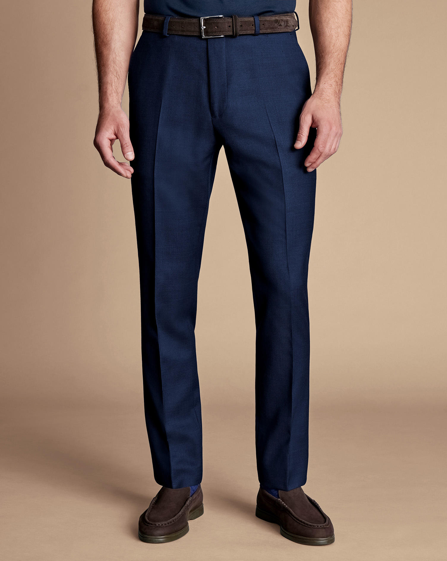 Ultimate Performance Birdseye Suit Trousers - Indigo Blue