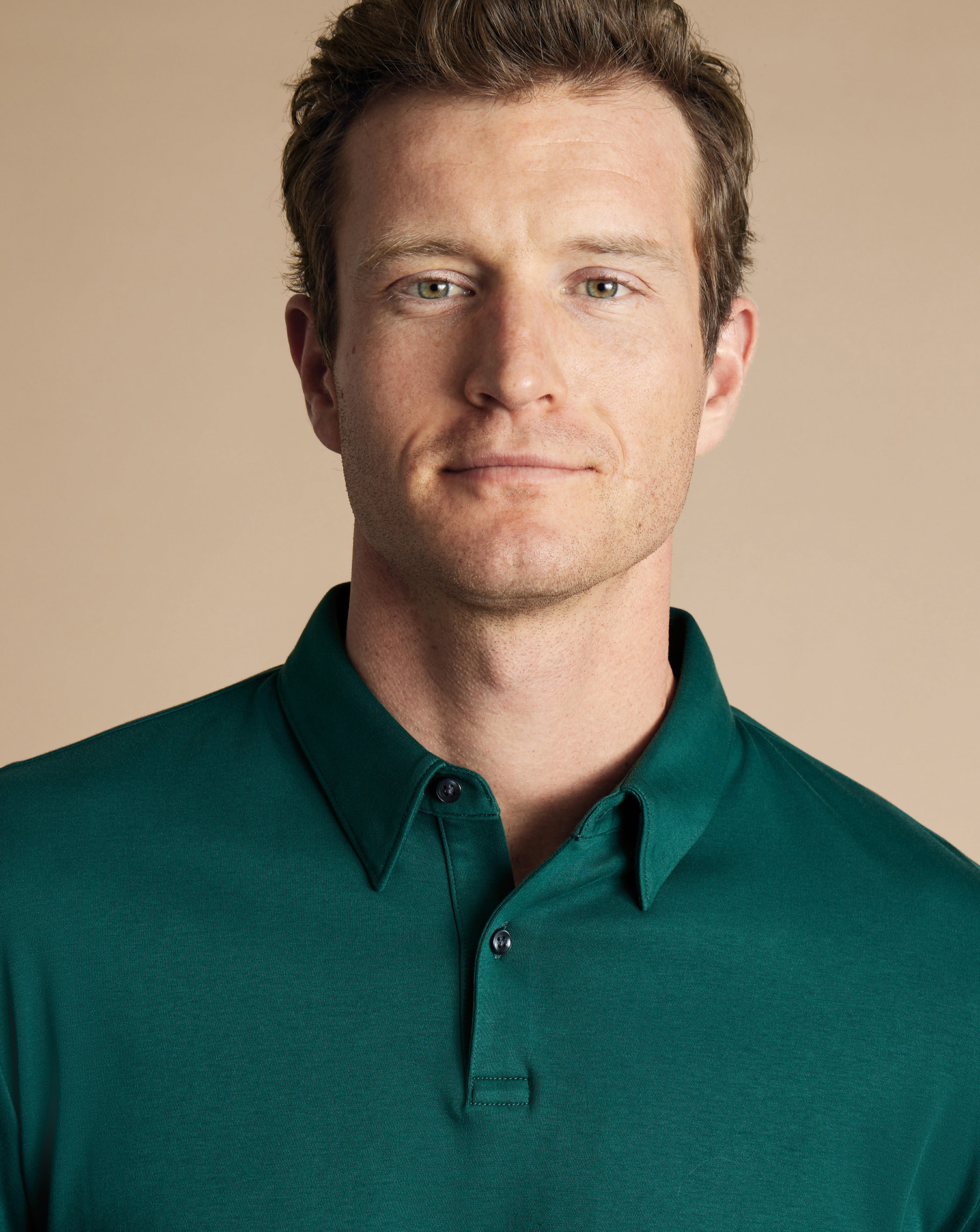 Long Sleeve Smart Jersey Polo - Green