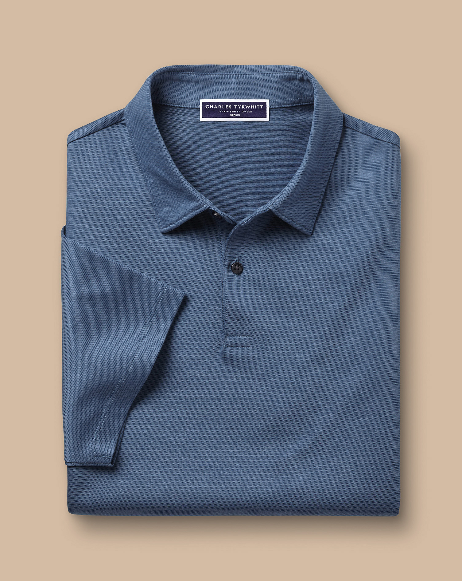 Performance Semi Plain Polo - Steel Blue 