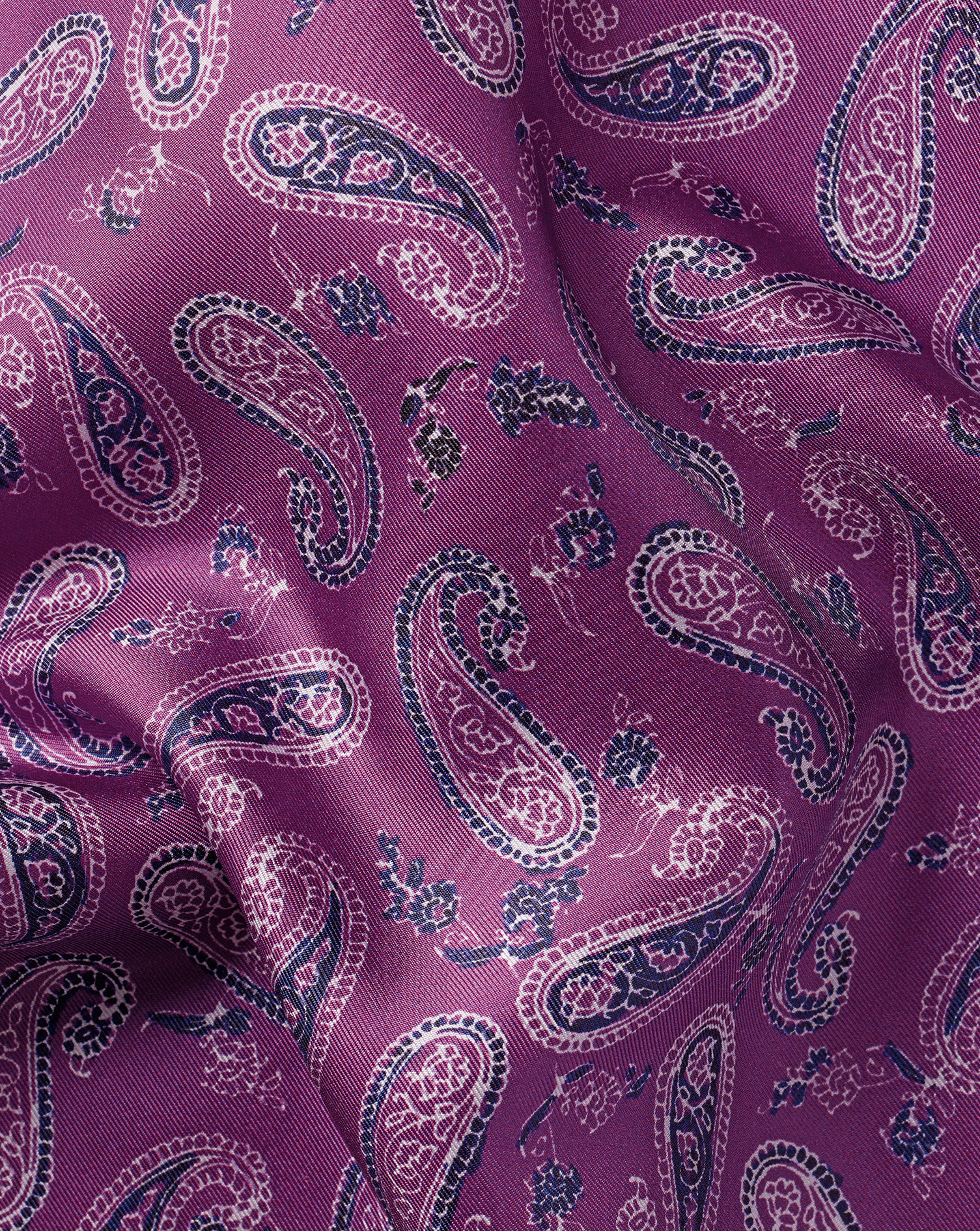 Paisley Silk Pocket Square - Purple