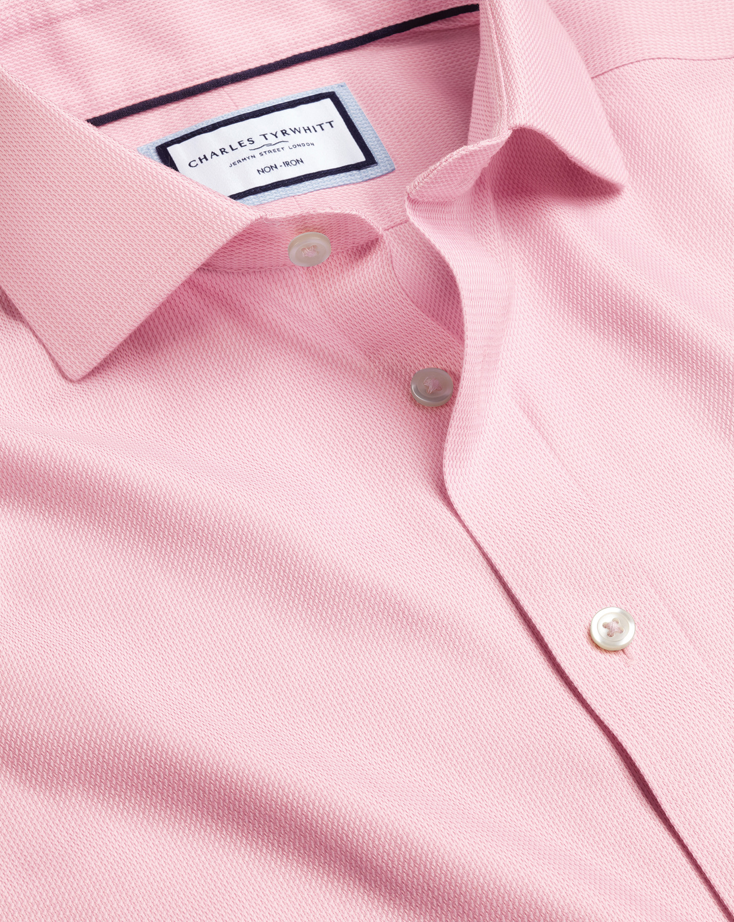 Charles Tyrwhitt Men's  Cutaway Collar Non-iron Mayfair Weave Dress Shirt In Pink