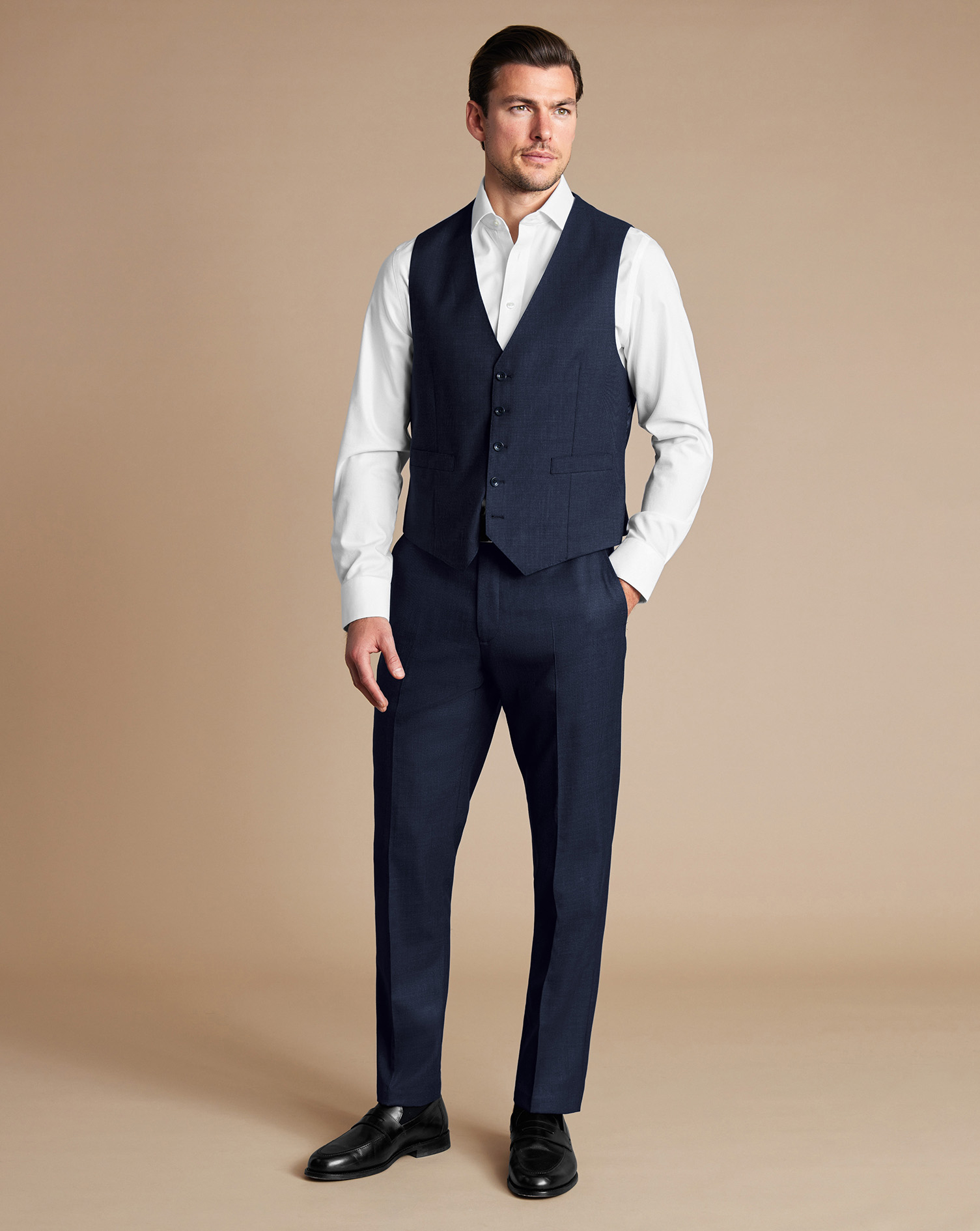 Ultimate Performance End-on-End Suit Waistcoat - Navy