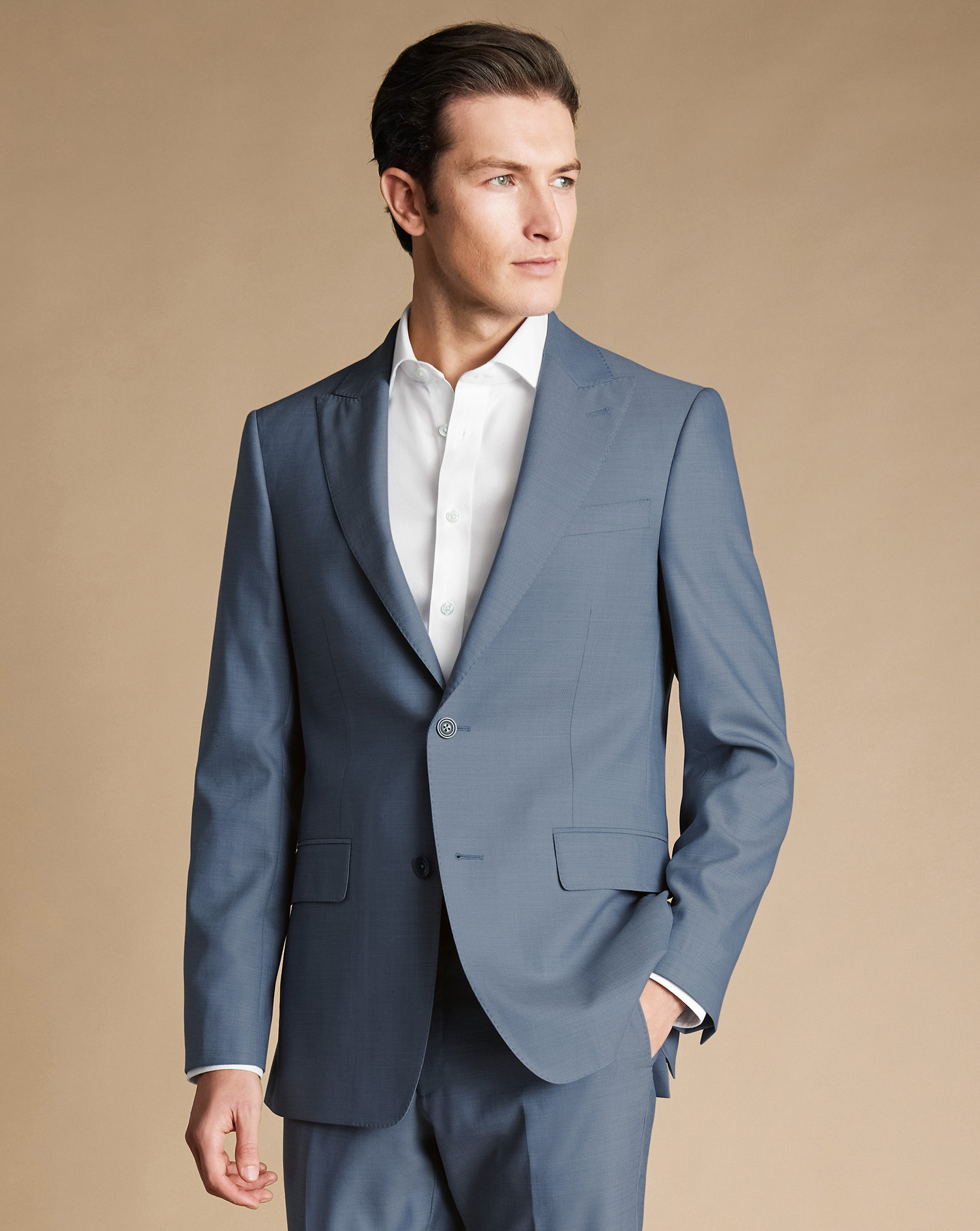 Ultimate Performance Sharkskin Suit Jacket  - Mid Blue