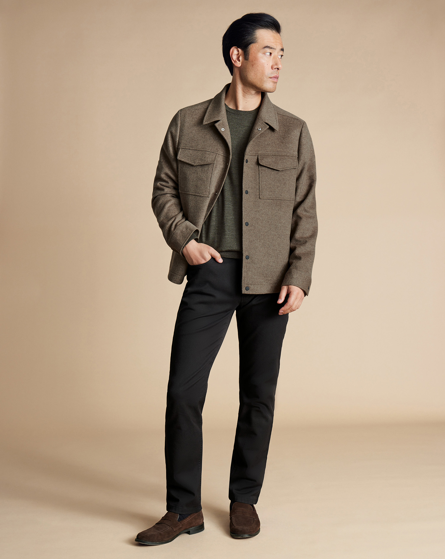 Wool Harrington Jacket - Oatmeal