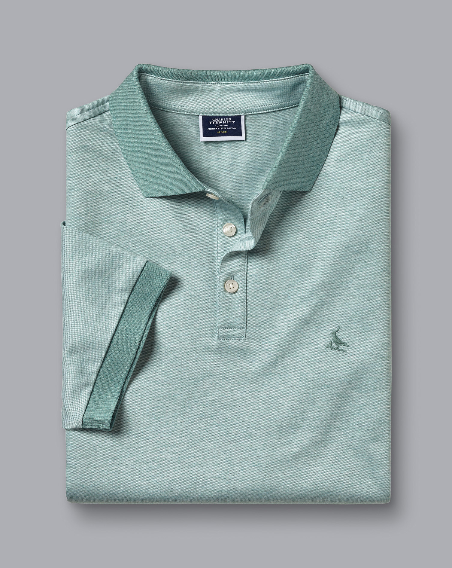 Birdseye Pique Polo - Teal Green