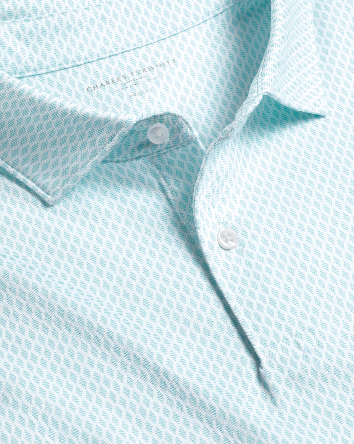 Performance Diamond Print Polo - Aqua Green