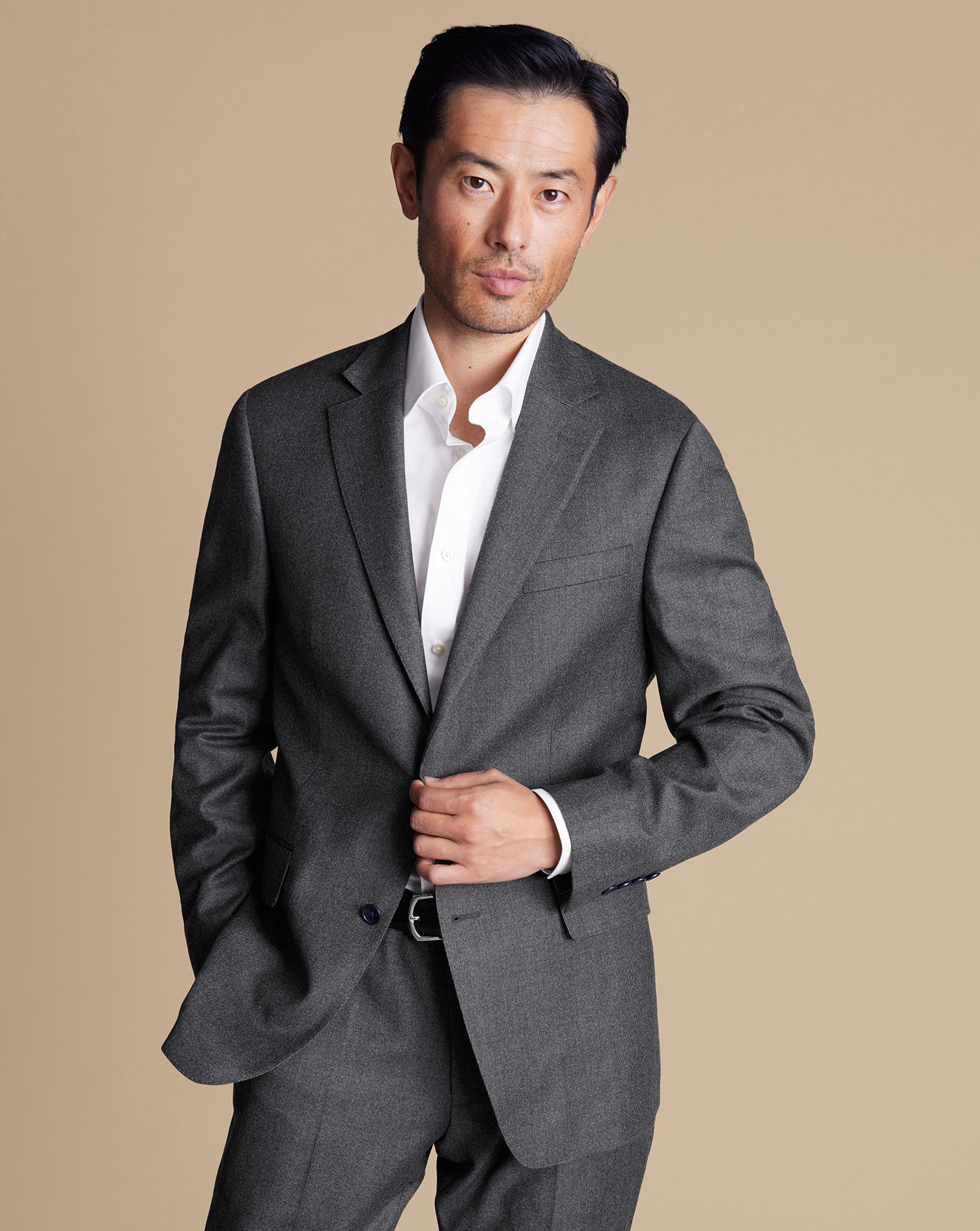 Italian Pindot Suit Jacket - Grey