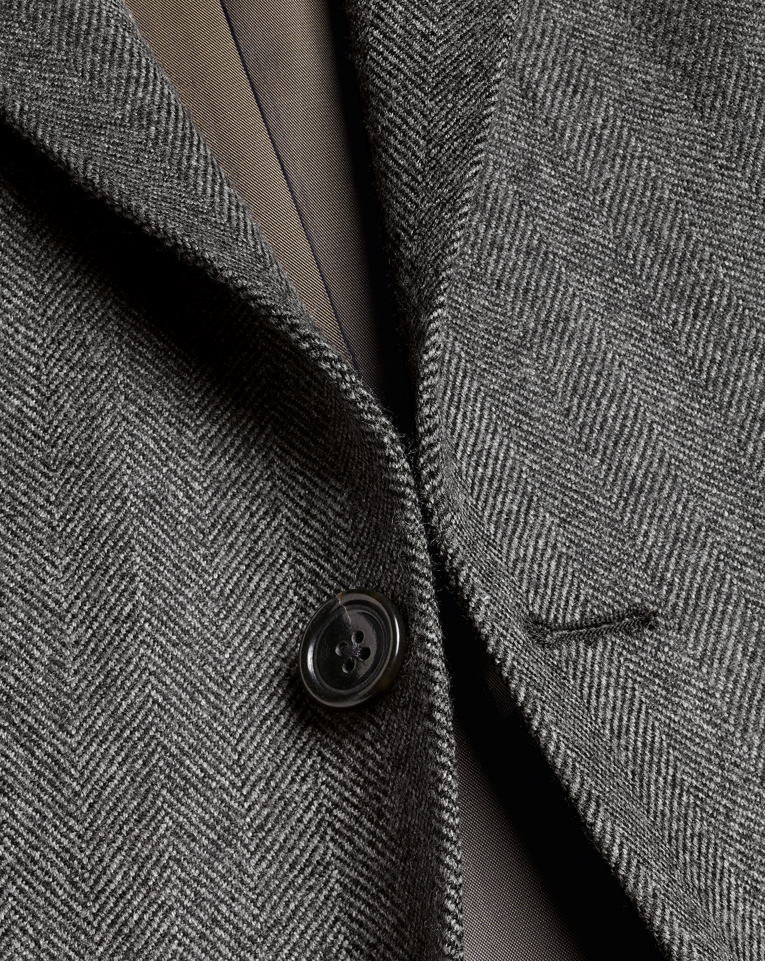 Herringbone Wool Texture Jacket - Dark Grey