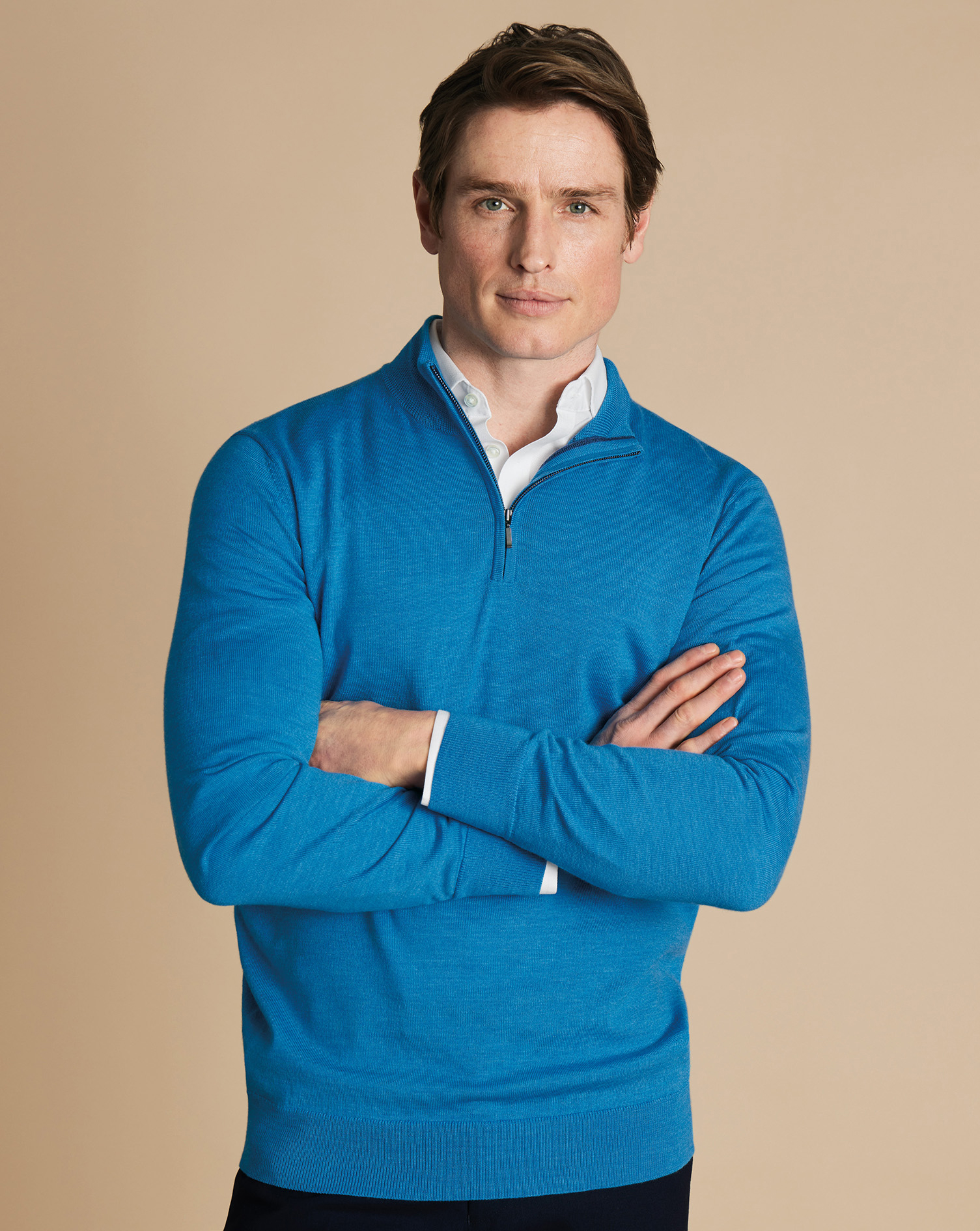 Charles Tyrwhitt Merino-Troyer - Hellblau