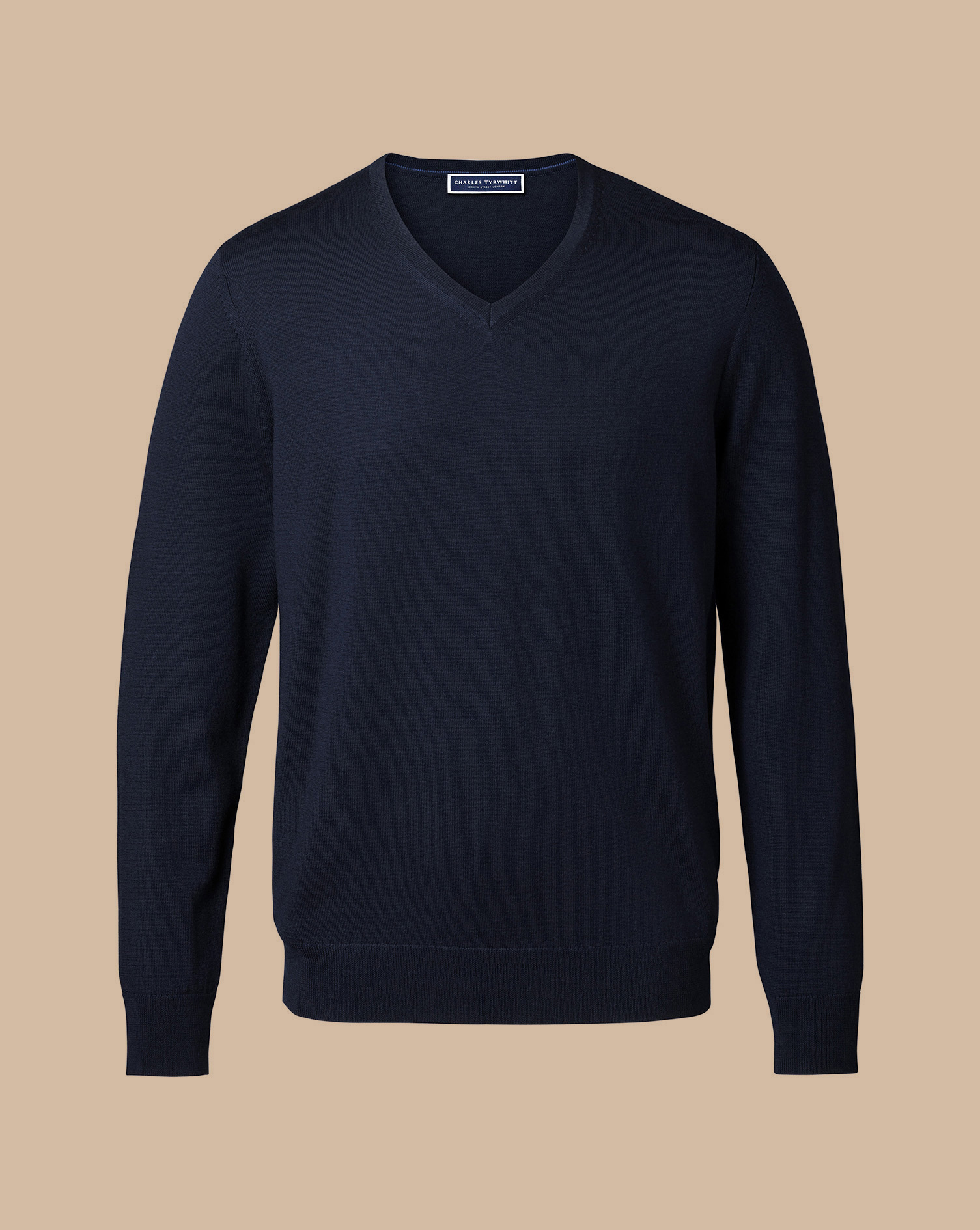 Merino V-Neck Jumper - Navy