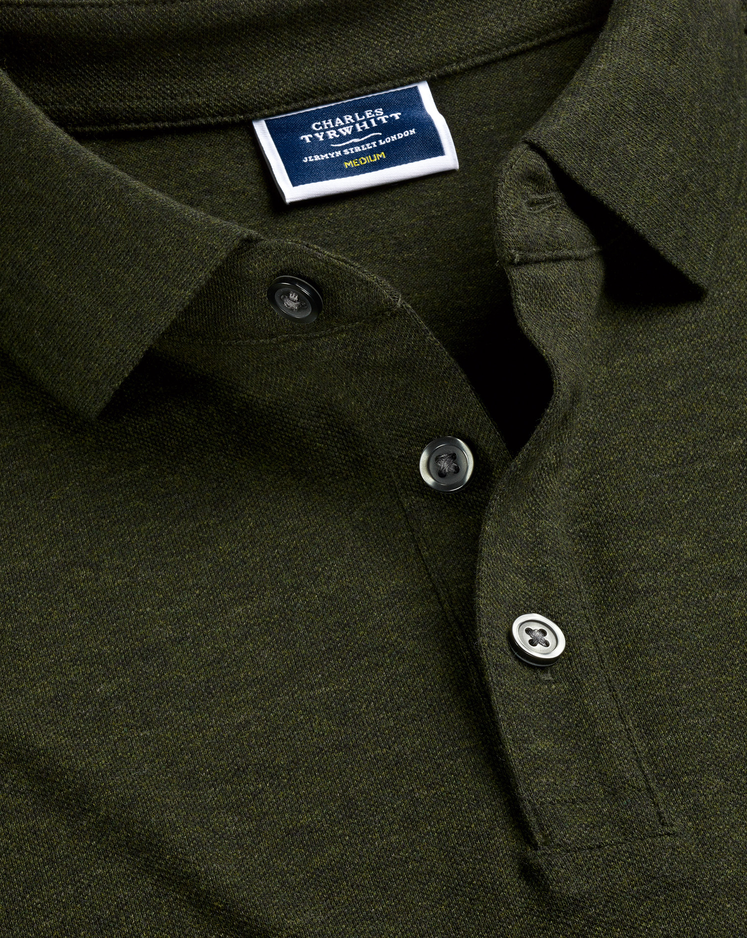 Tyrwhitt Pique Polo - Olive Melange