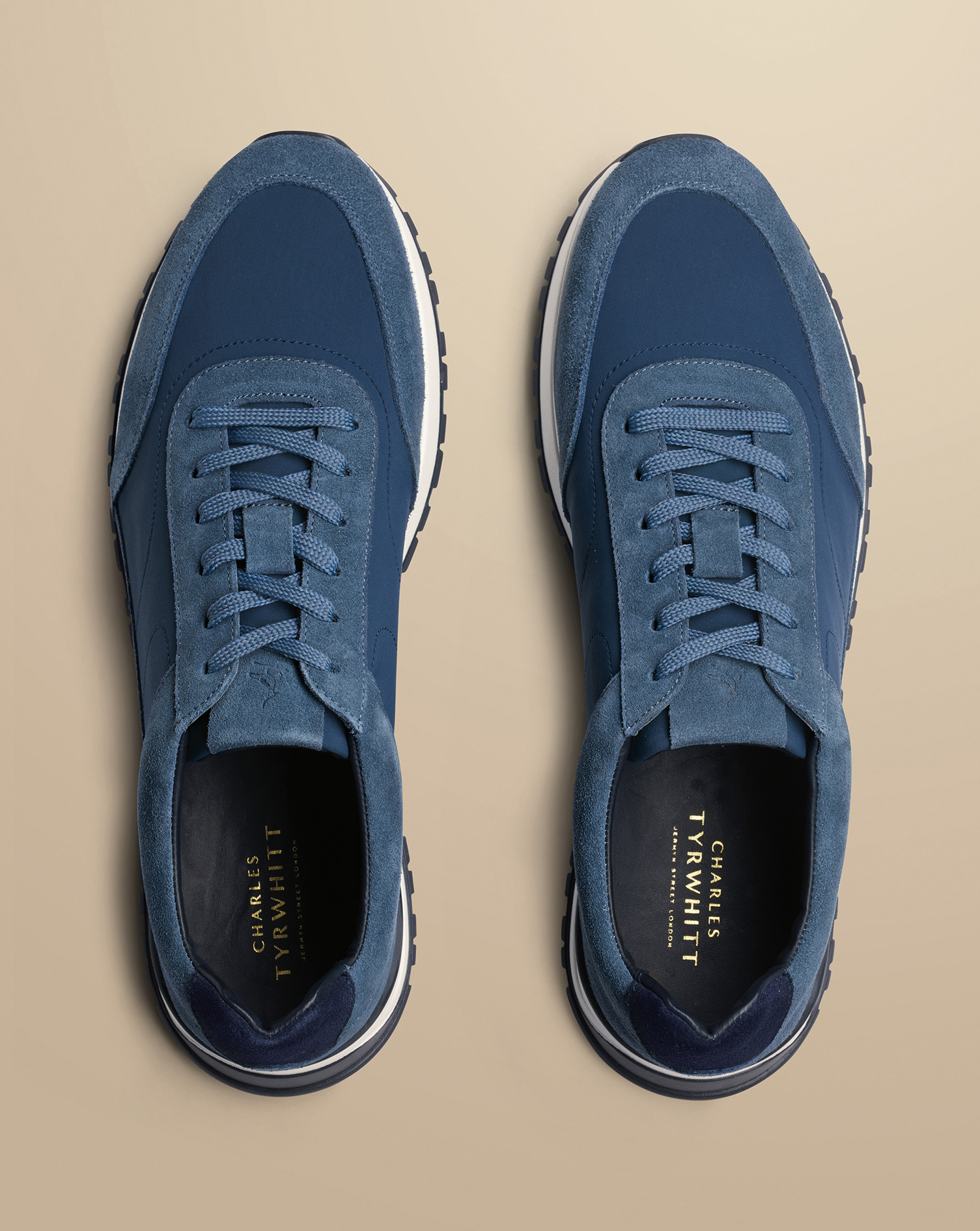 Suede Textile Trainers - Ocean Blue