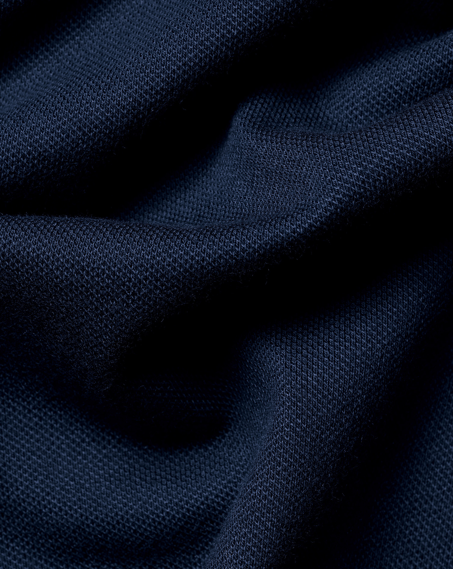 Long Sleeve Tyrwhitt Pique Polo - Navy