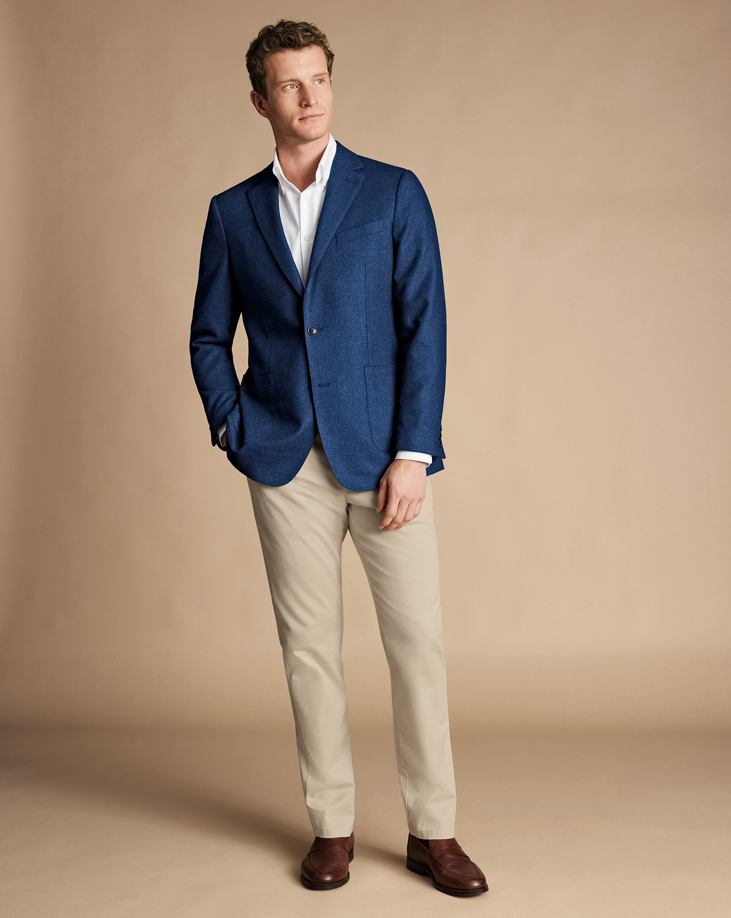 Twill Wool Silk Jacket - Ink Blue