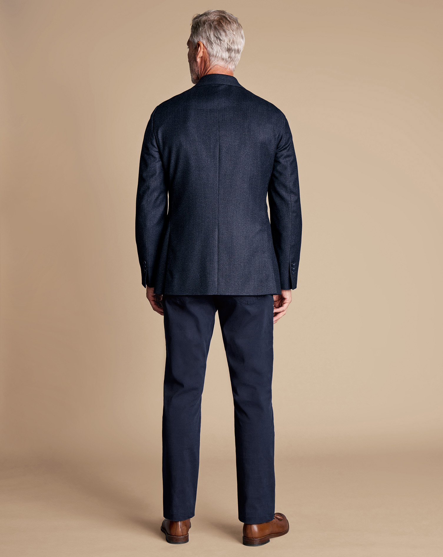 Double Breasted Italian Pindot Suit - Denim Blue