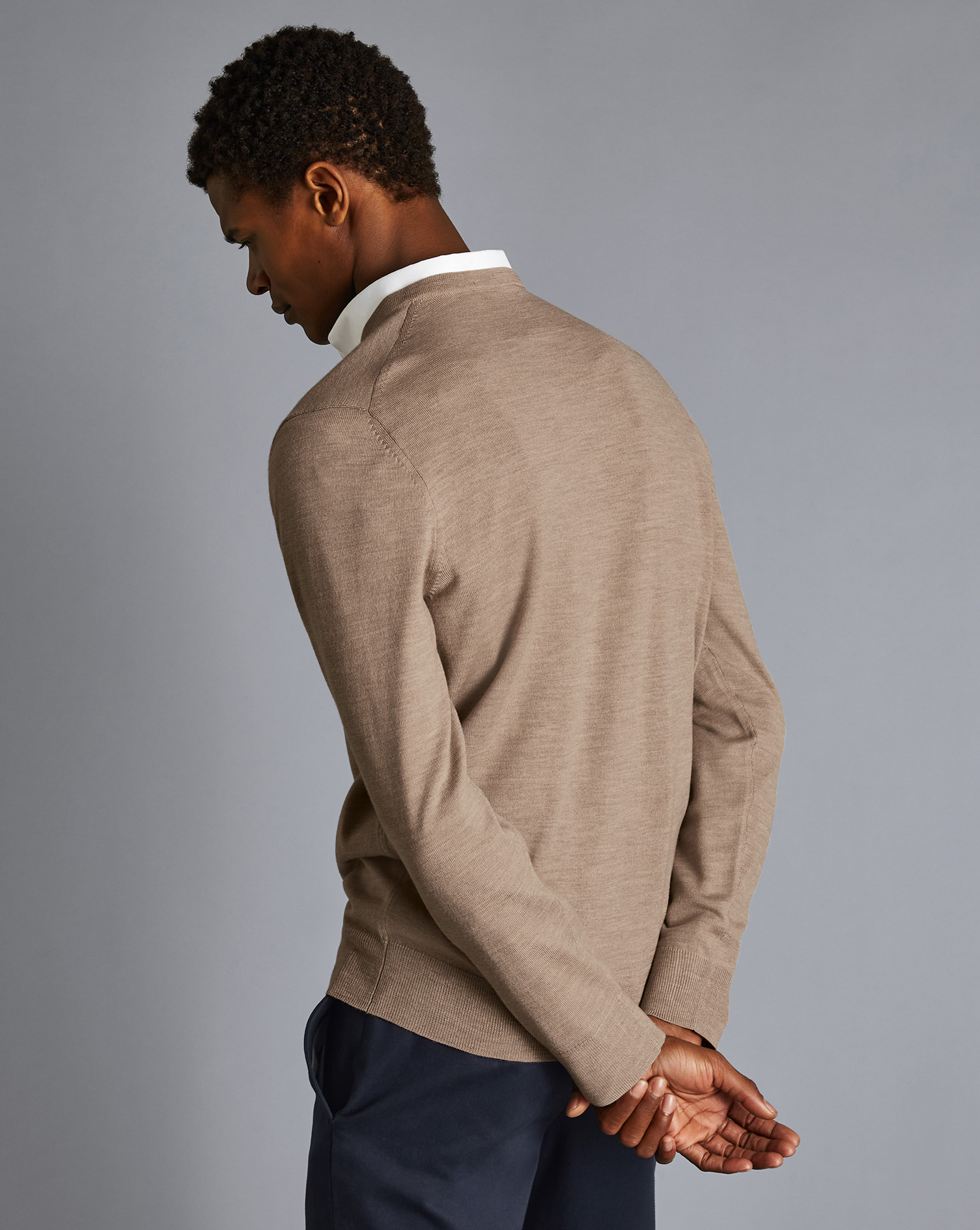 Merino V-Neck Jumper - Oatmeal