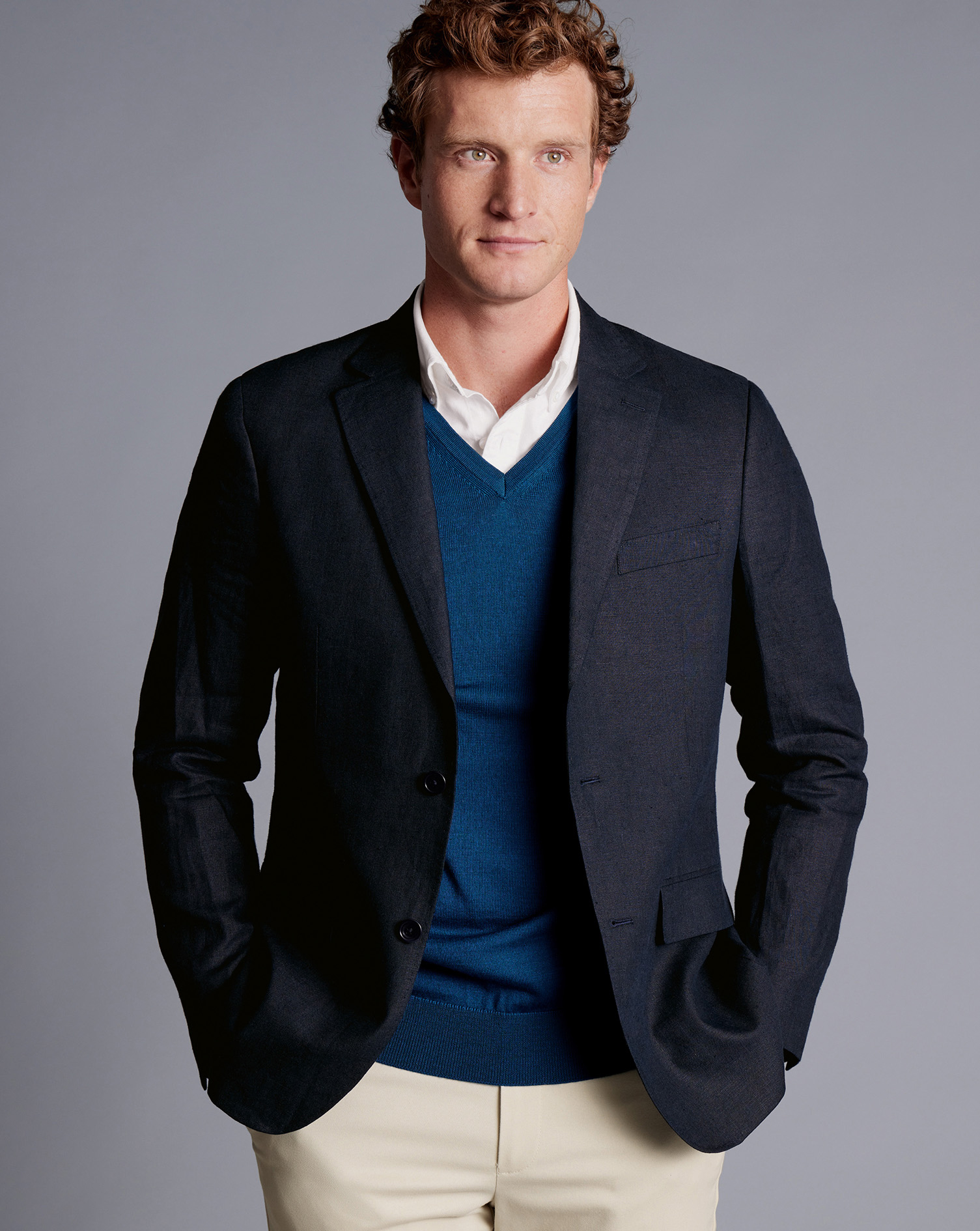 Linen Jacket - Dark Navy