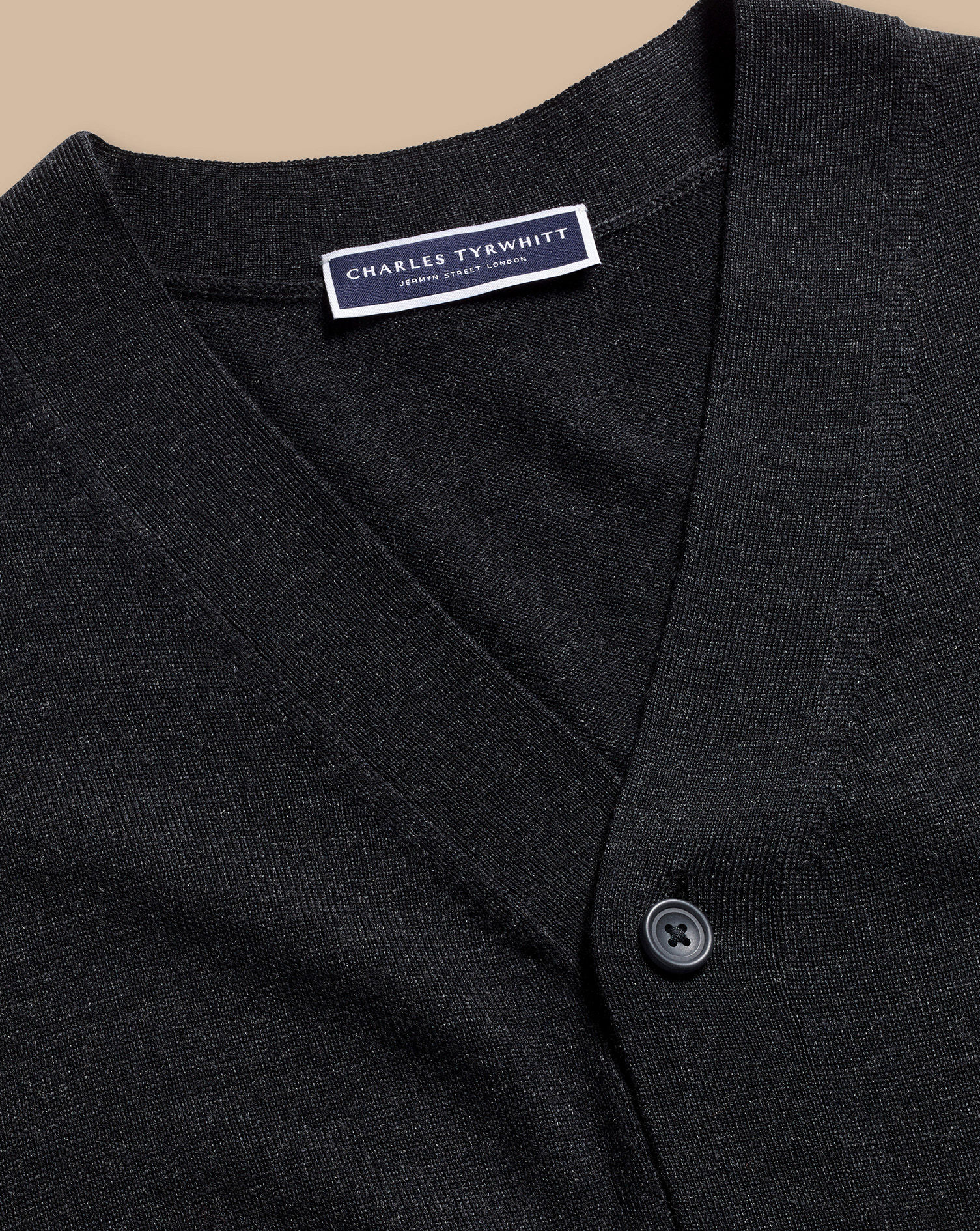 Merino Sleeveless Cardigan - Charcoal Grey