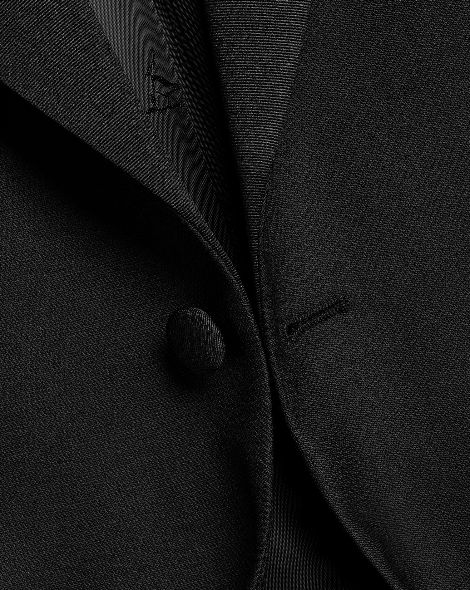 Peak Lapel Dinner Suit Jacket - Black