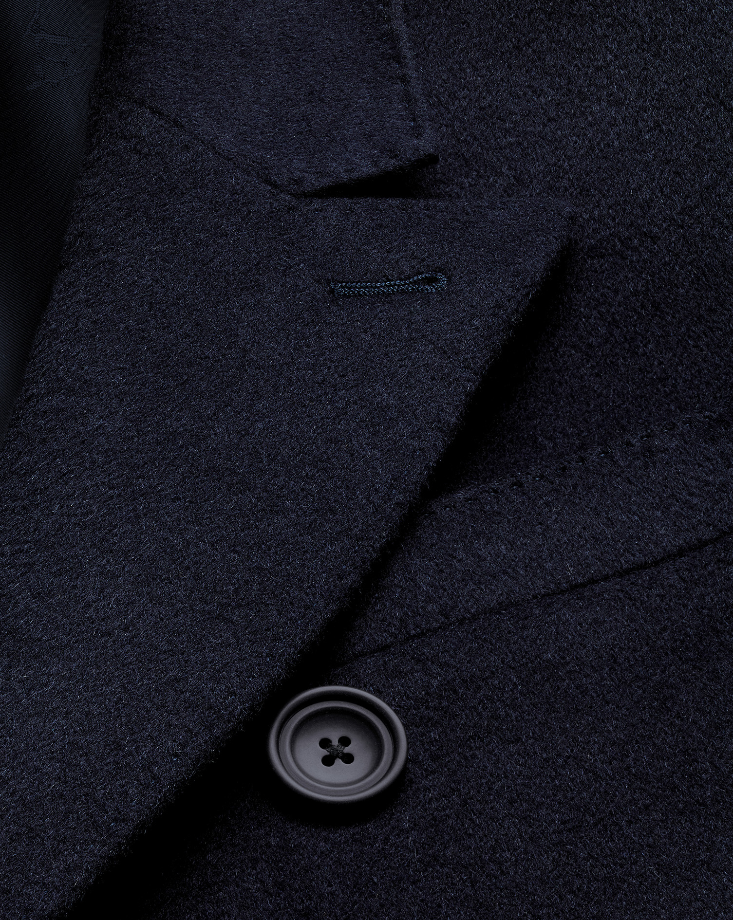 Double Breasted Wool Overcoat - Navy