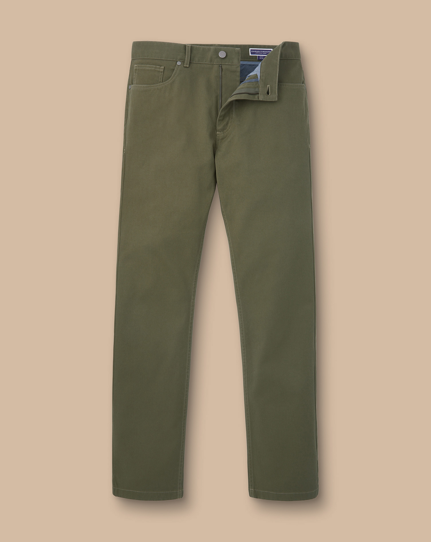 Twill 5 Pocket Jeans - Olive Green