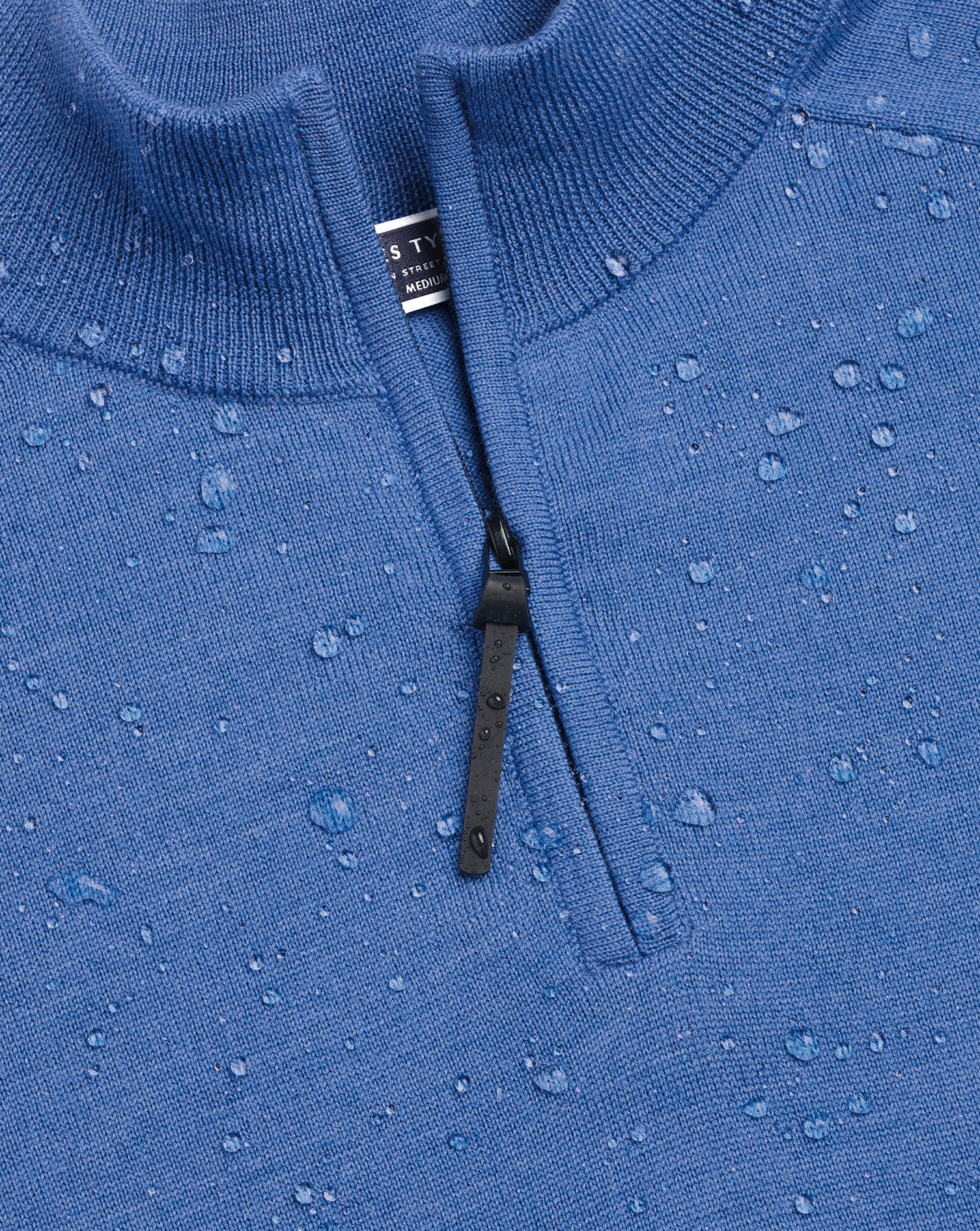 Performance Merino Zip Neck Jumper - Cornflower Blue