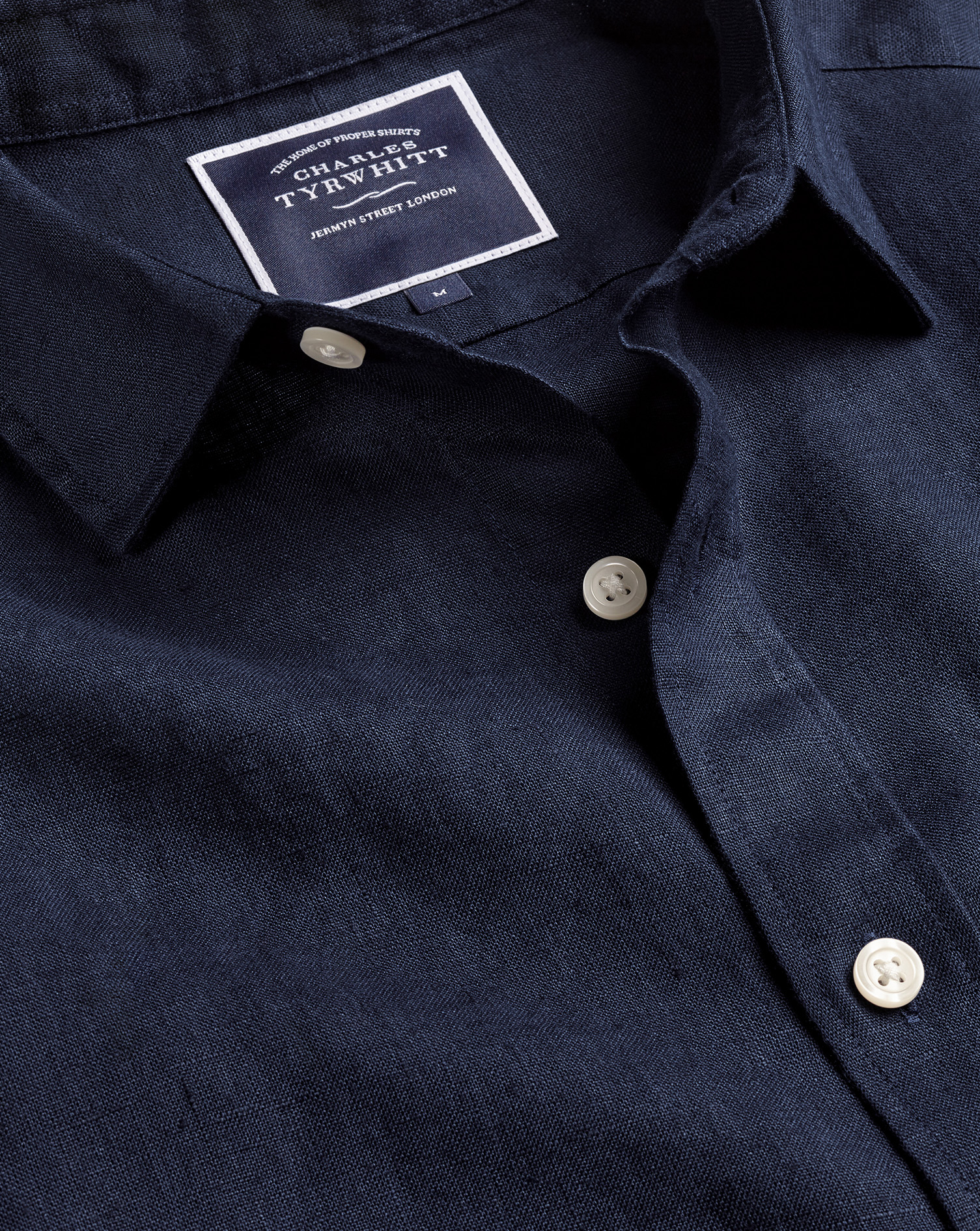 Pure Linen Shirt - Navy