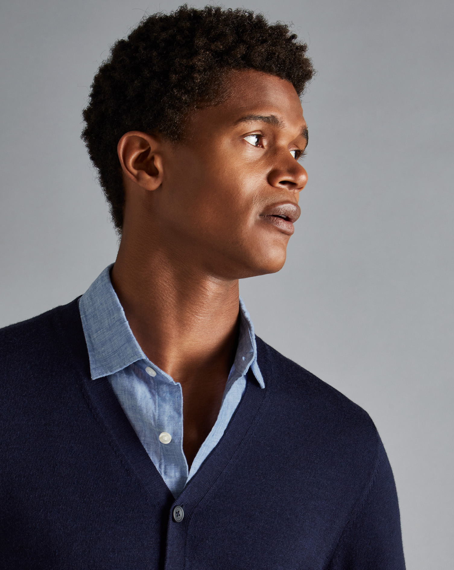 Merino Cardigan - Navy