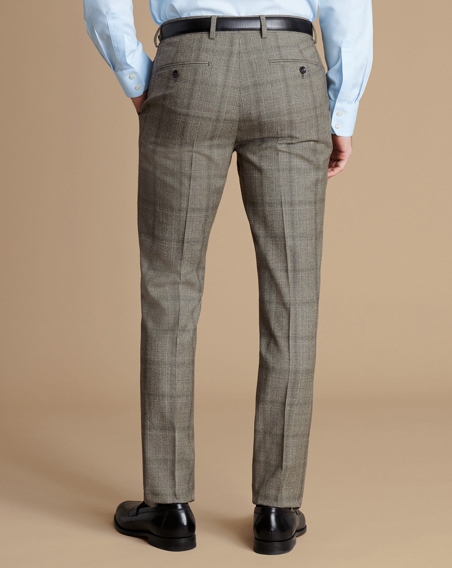 Ultimate Performance Check Suit Trousers - Cappuccino