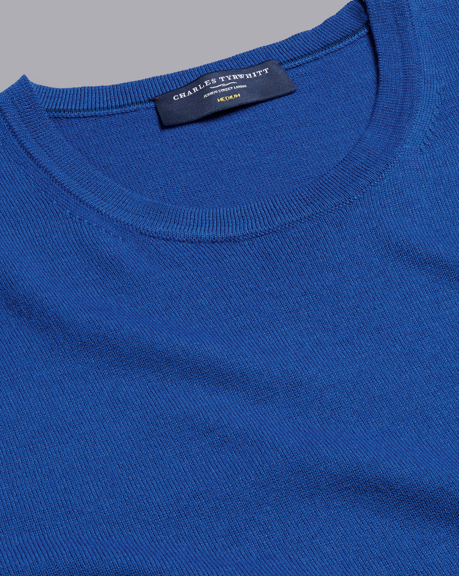 - Shirt Check Tyrwhitt Grid Collar | Blue Ocean Charles Twill Cotton Egyptian Small Semi-Spread