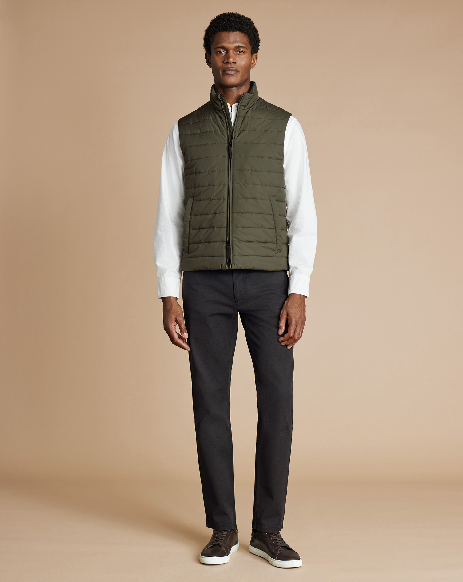 Lightweight Quilted Gilet  - Olive Green