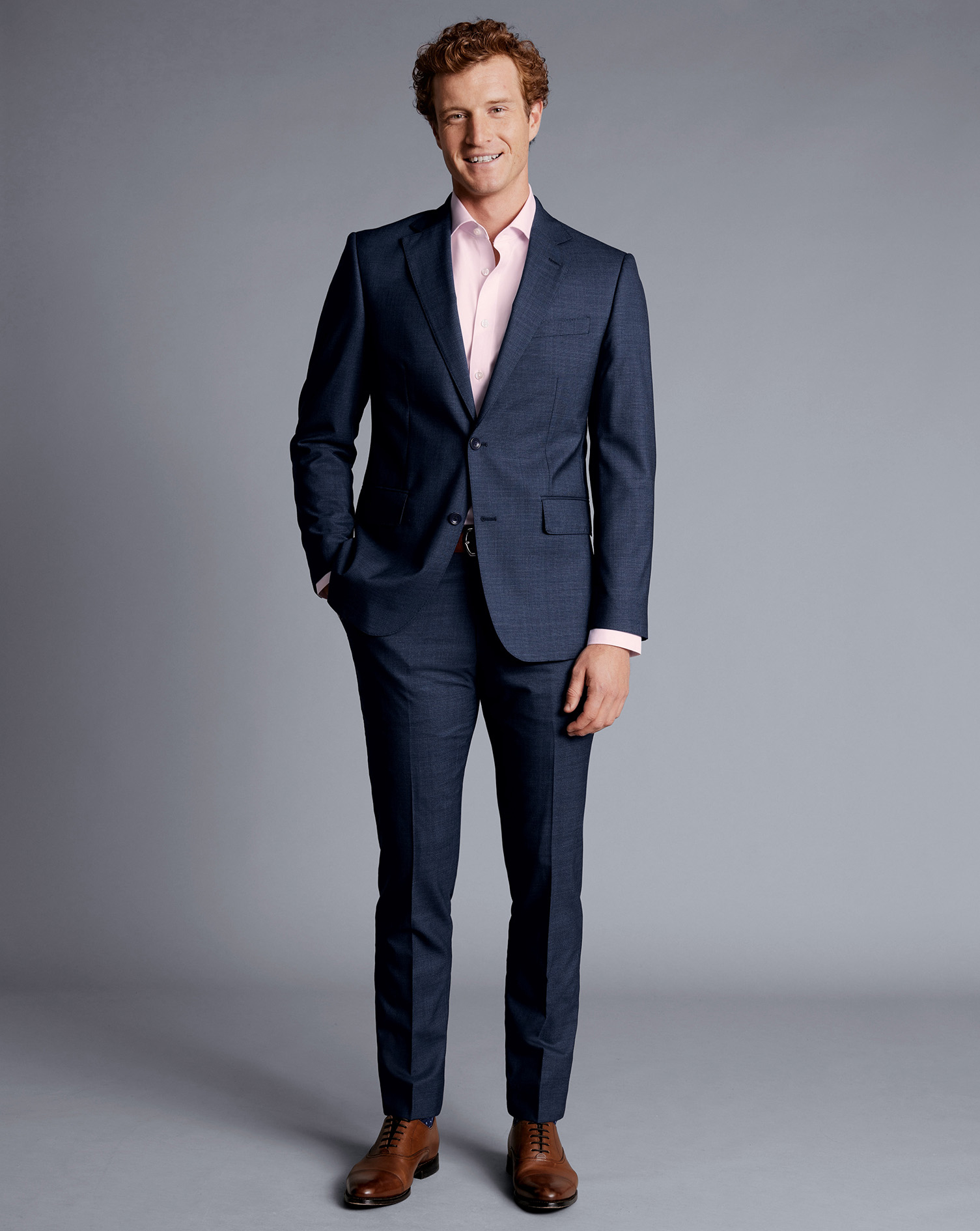 Textured Suit - Denim Blue