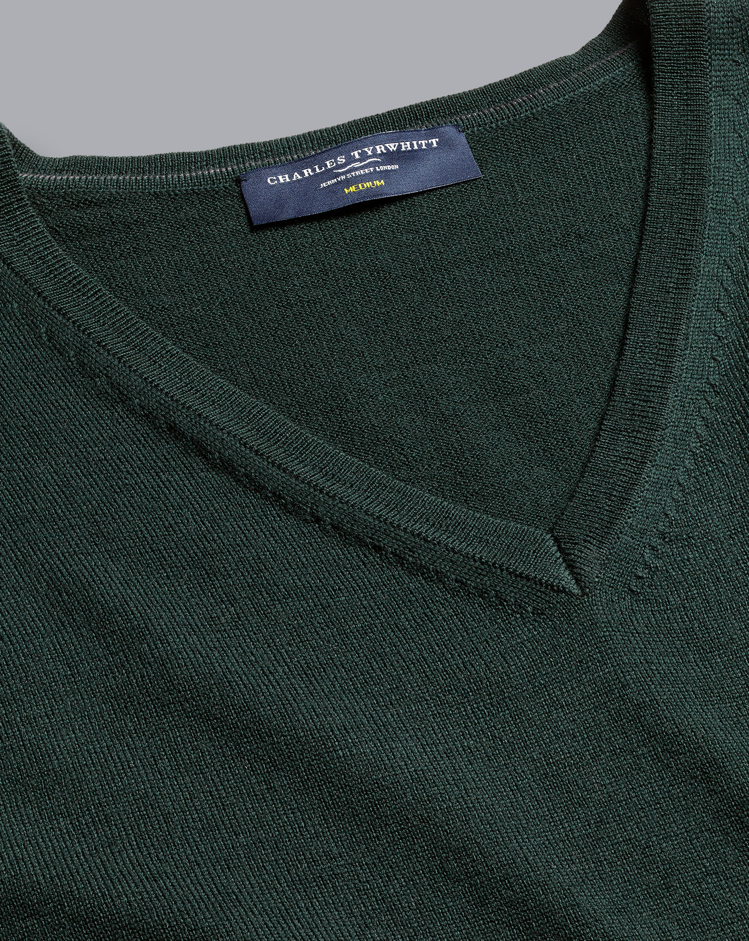 Merino V-Neck Jumper - Forest Green