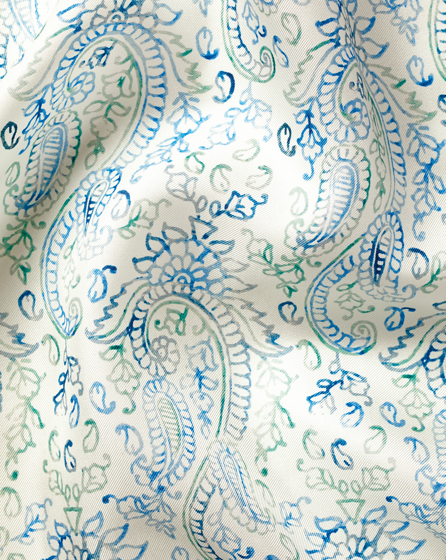 Paisley Silk Pocket Square - Ivory