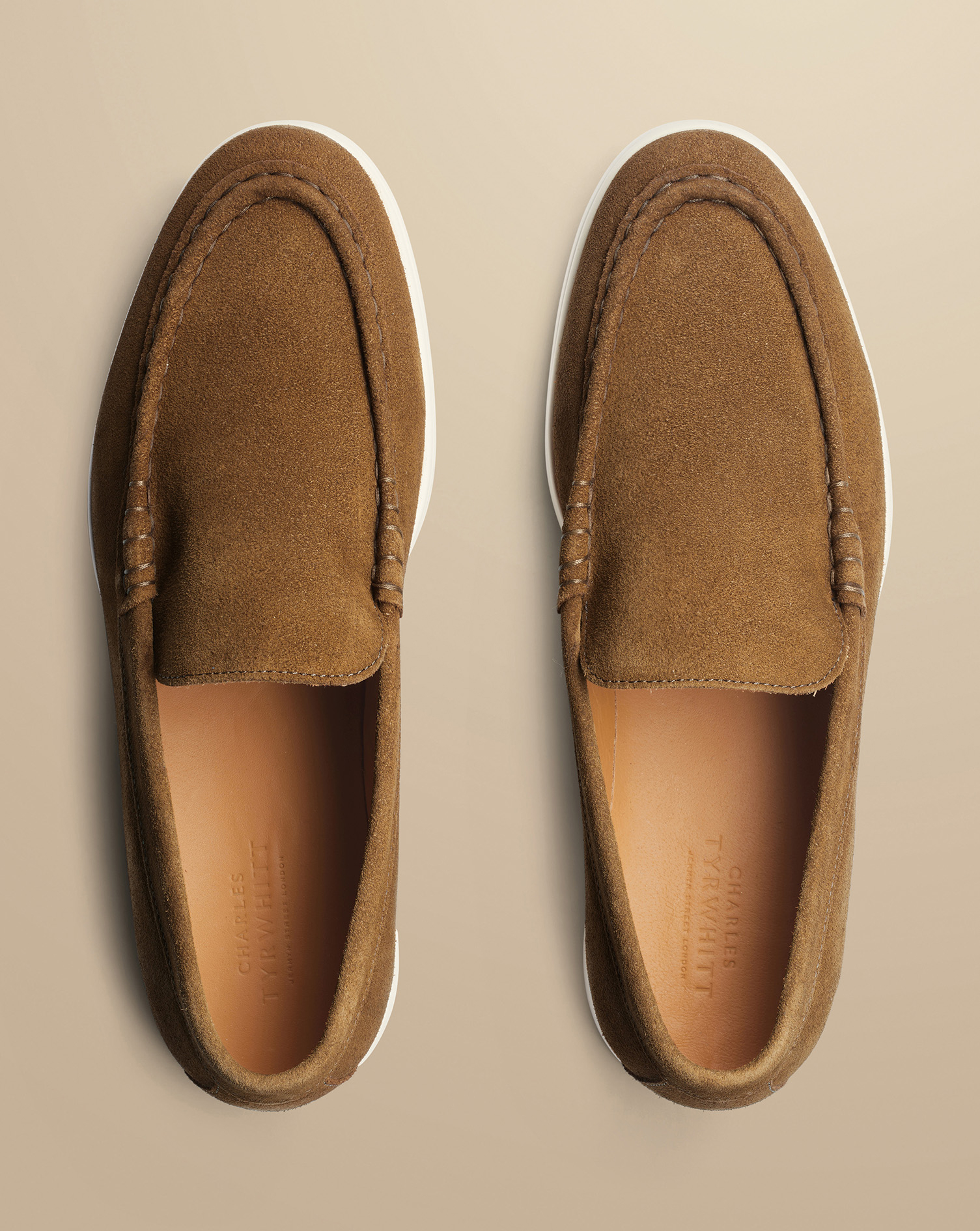 Suede Slip On Loafer - Light Brown