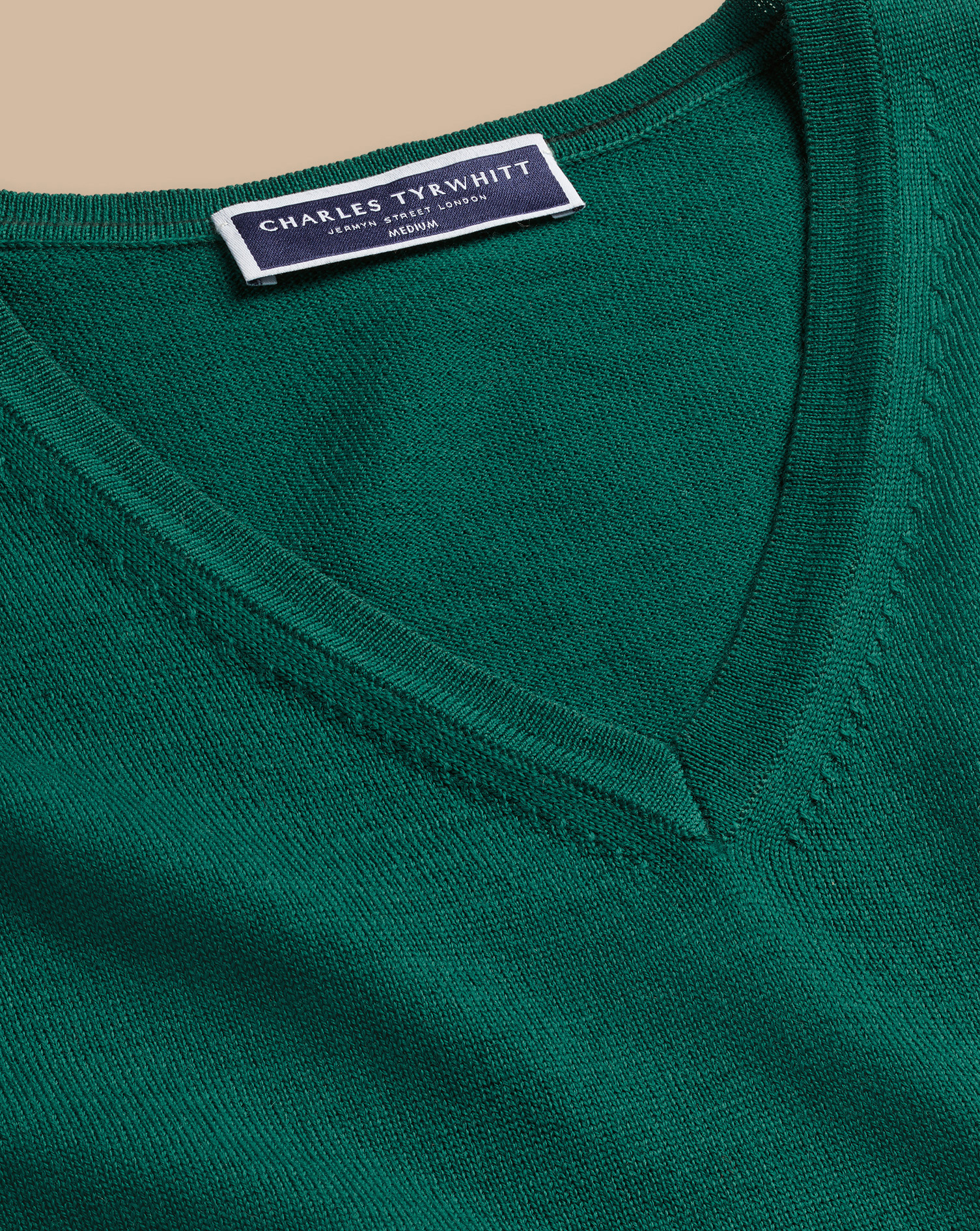 Merino V-Neck Jumper - Green