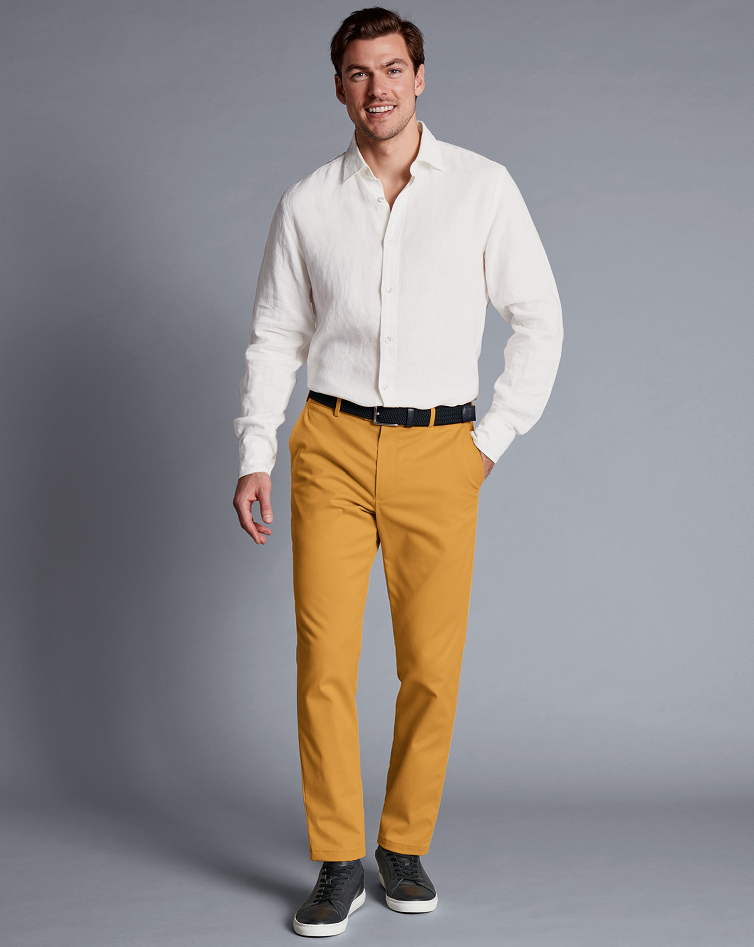 Charles Tyrwhitt Men's  Ultimate Non-iron Chino Pants In Yellow