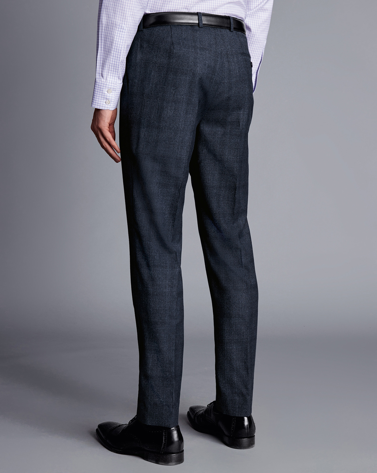 Check Suit Trousers - Denim Blue