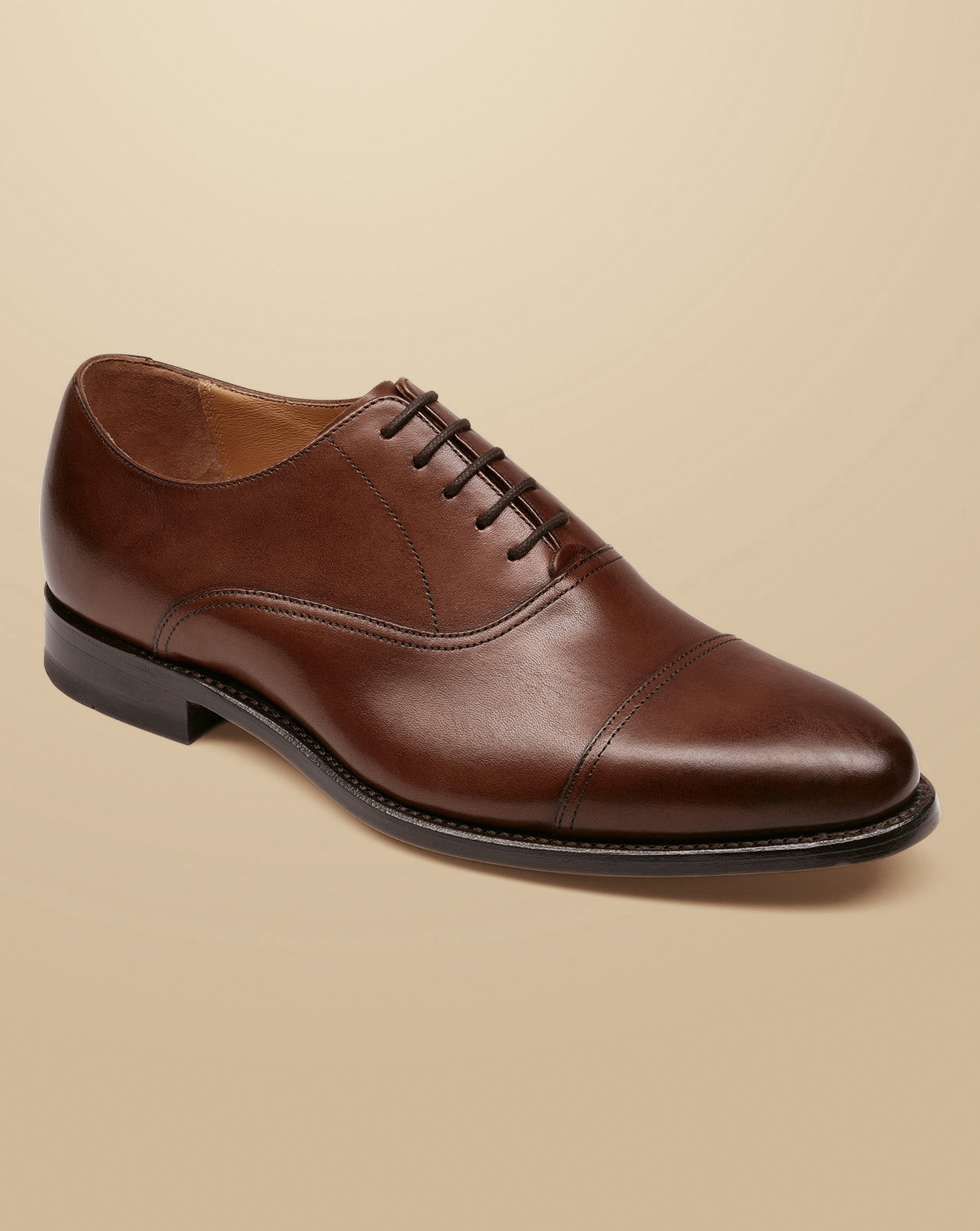 Leather Oxford Shoes - Chestnut Brown