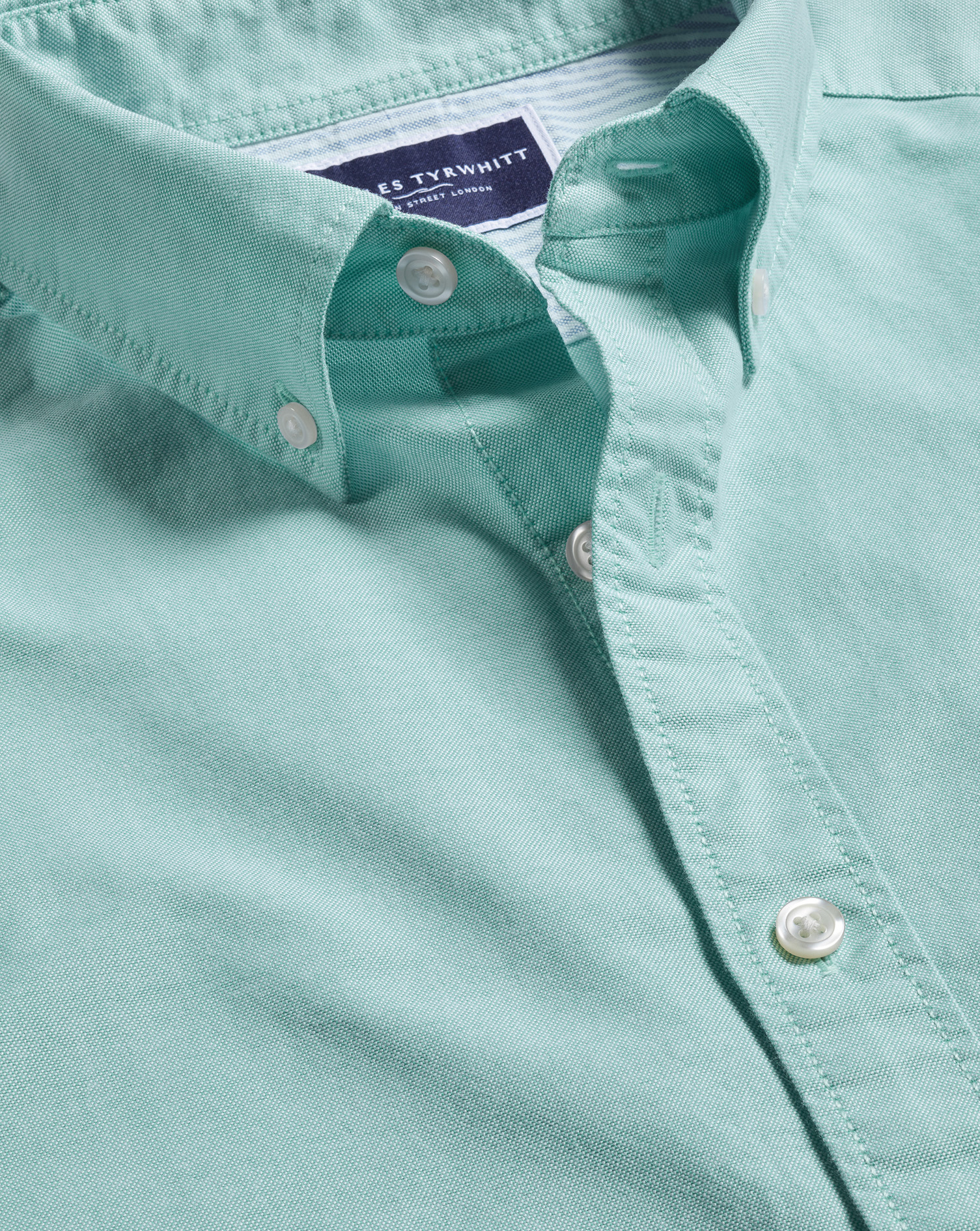 Button-Down Collar Stretch Washed Oxford Shirt - Spearmint