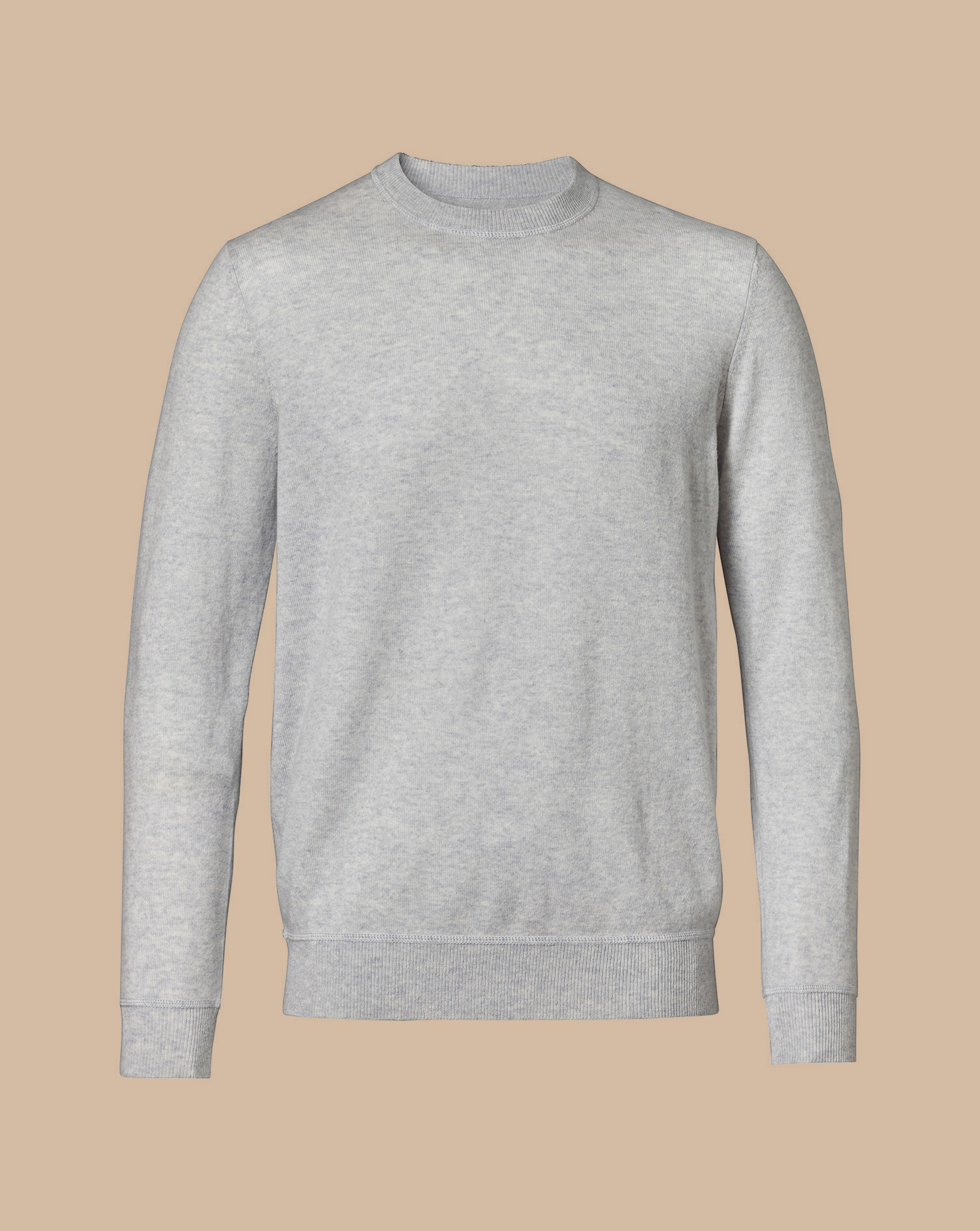 Merino Cashmere Crew Neck Jumper - Silver 