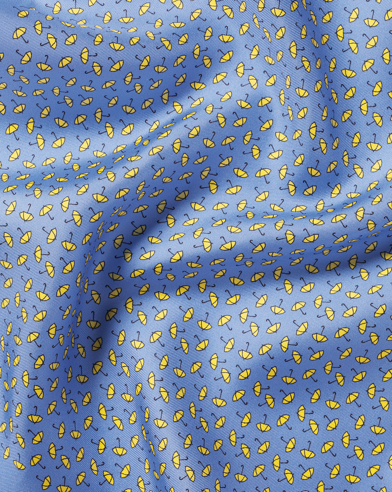 Raining Cats And Dogs Print Silk Pocket Square - Cornflower Blue