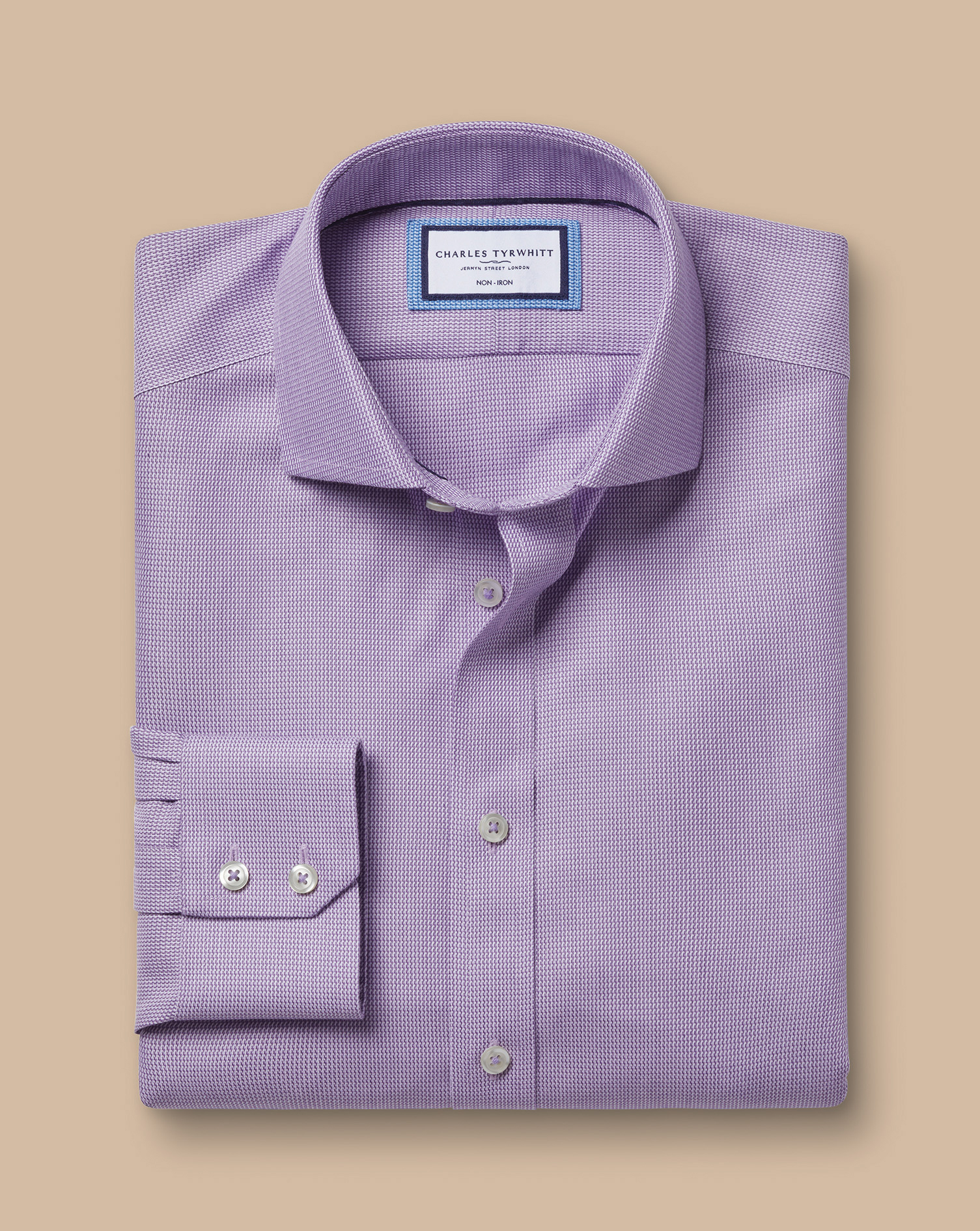 Cutaway Collar Non-Iron Mayfair Weave Shirt - Lilac Purple