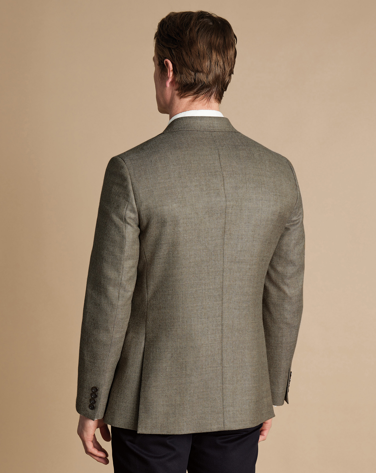 Wool Texture Twill Jacket - Stone