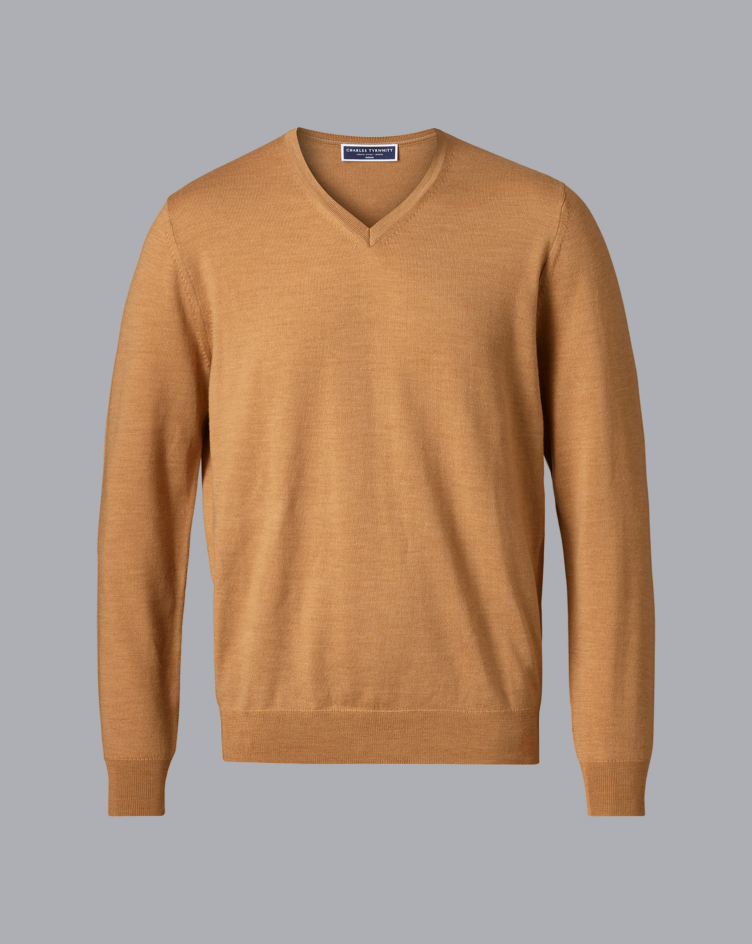 Merino V-Neck Jumper - Gold