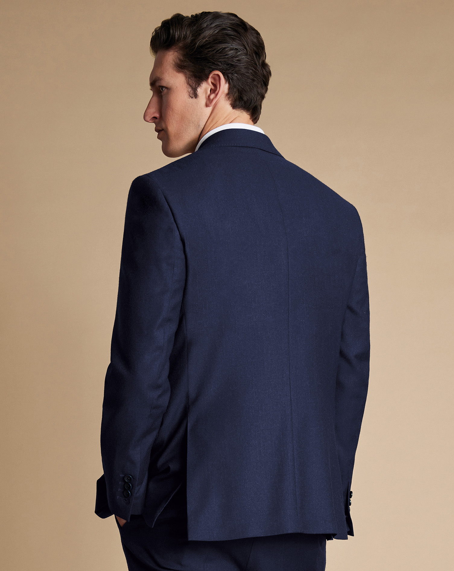 Italian Flannel Suit - Indigo Blue