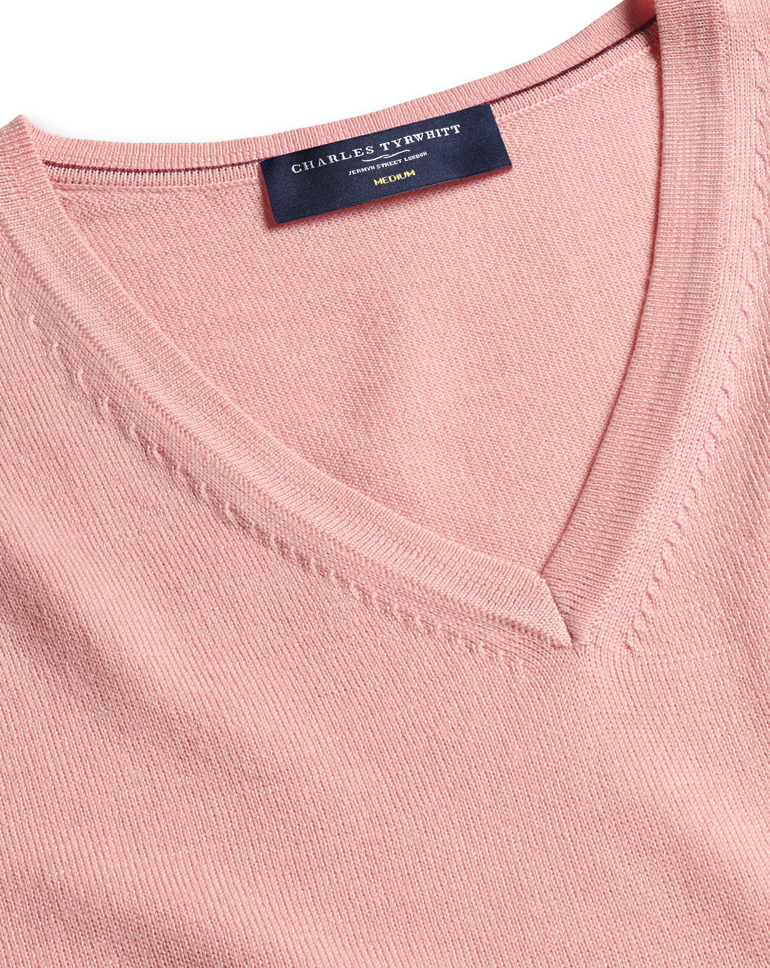 Merino V-Neck Jumper - Light Coral