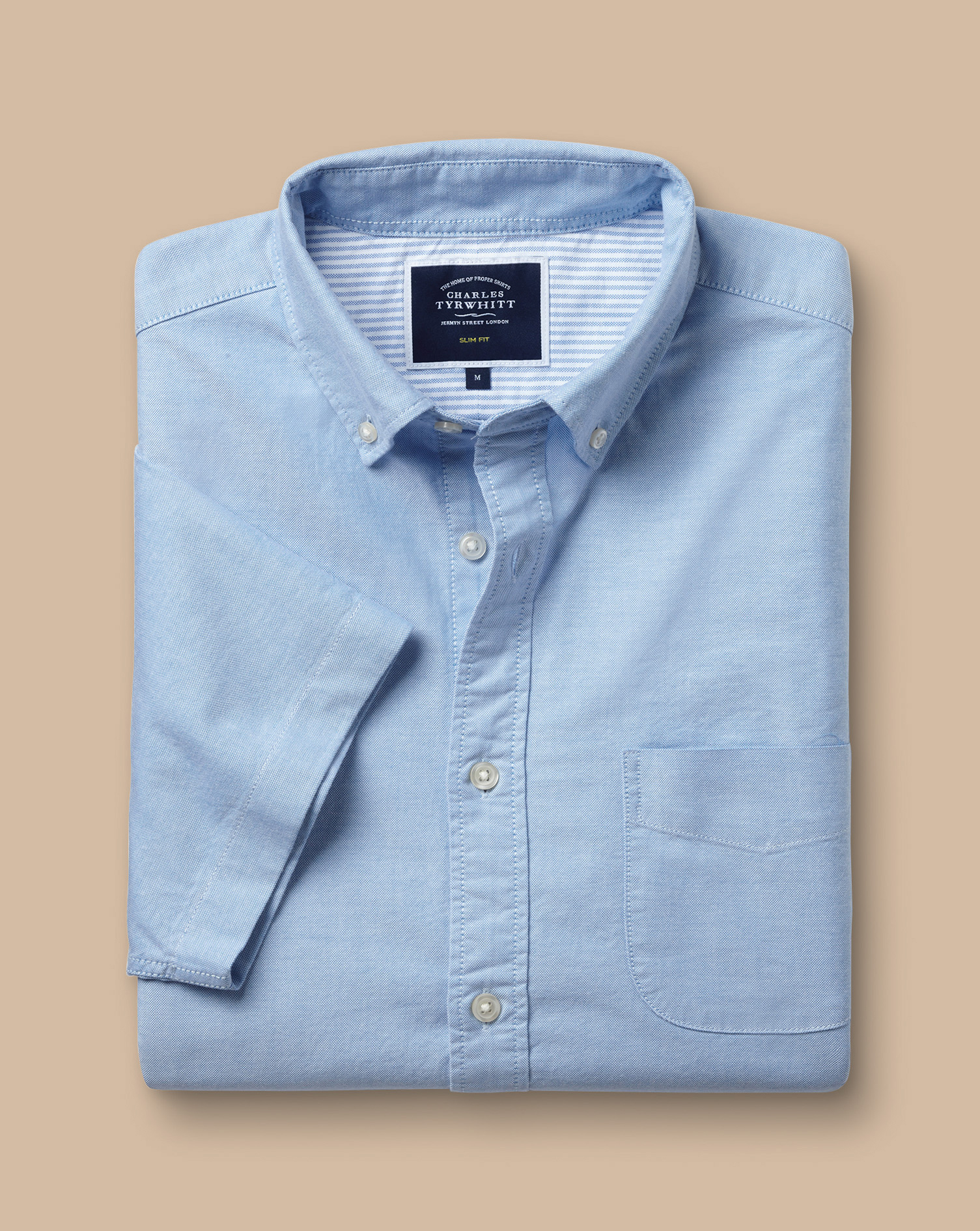 Washed Oxford Short Sleeve Shirt - Sky Blue