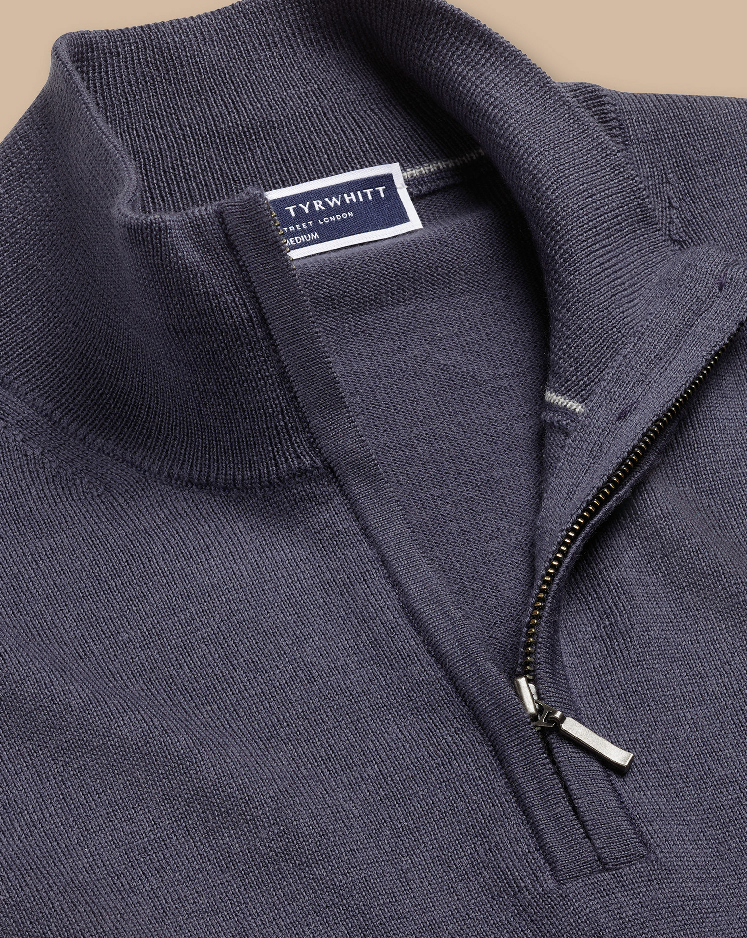 Merino Zip Neck Jumper  - Dark Mauve